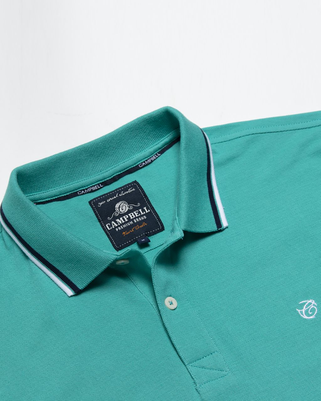 Campbell Polo KM Groen uni 064399-007-L