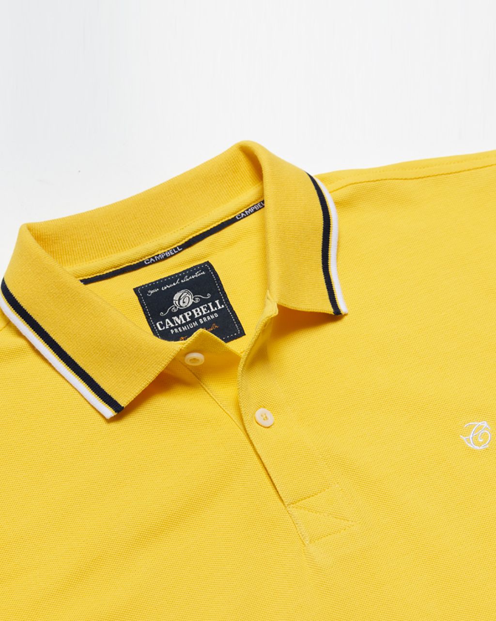 Campbell Polo KM Geel uni 064399-008-L