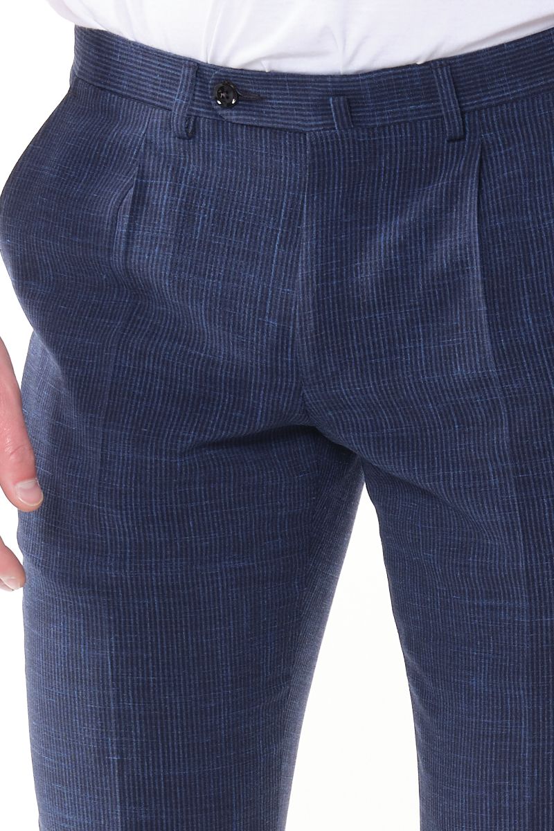 Dutch Dandies Pantalon Donkerblauw streep 064445-001-46