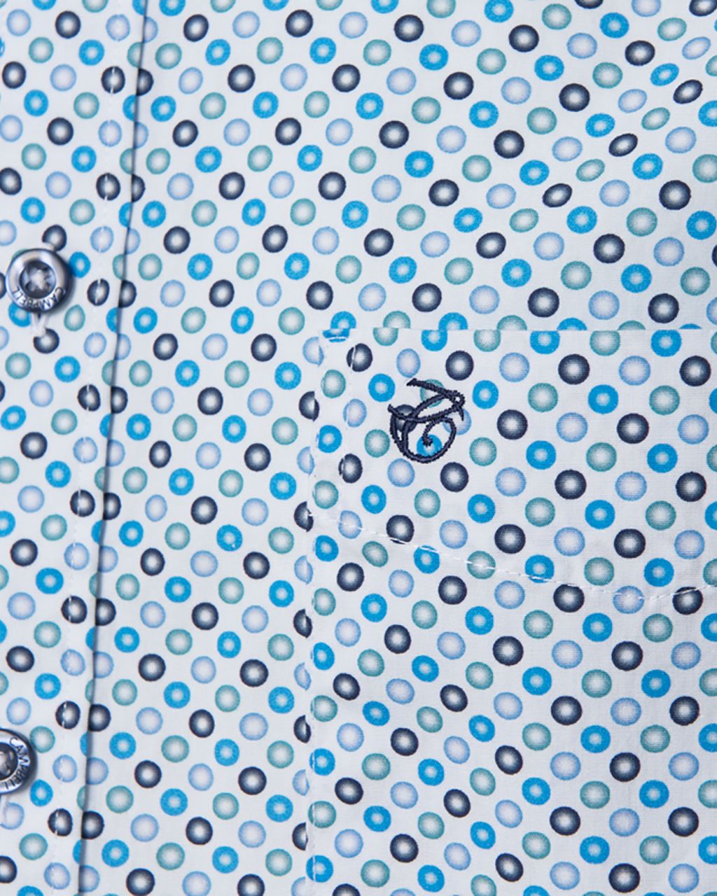 Campbell Classic Casual Overhemd KM Aqua print    064463-001-L