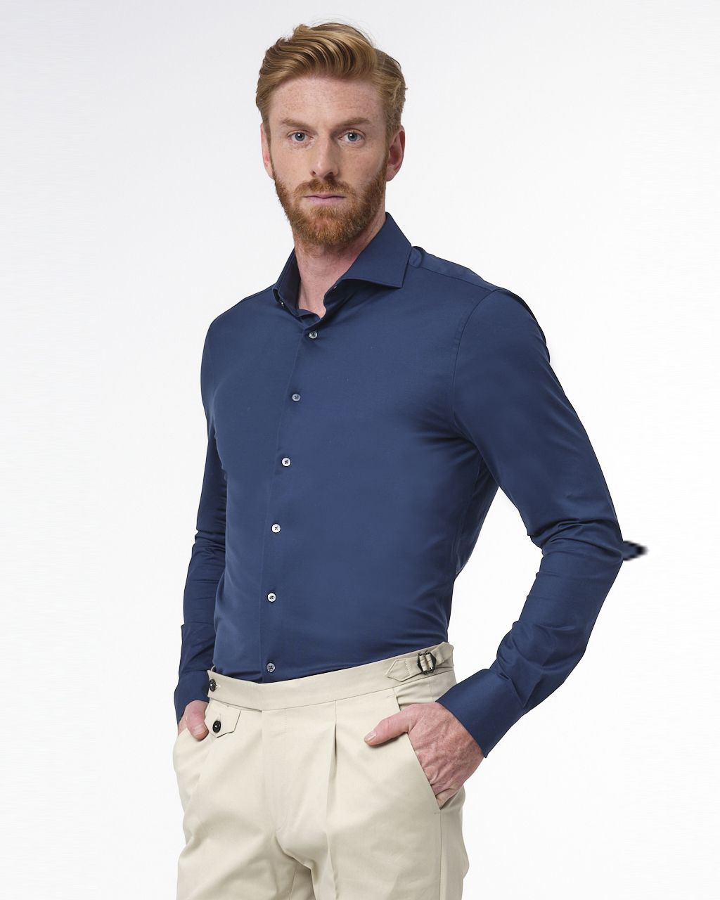 Dutch Dandies Slim Fit Overhemd LM Petrol uni 067698-001-37