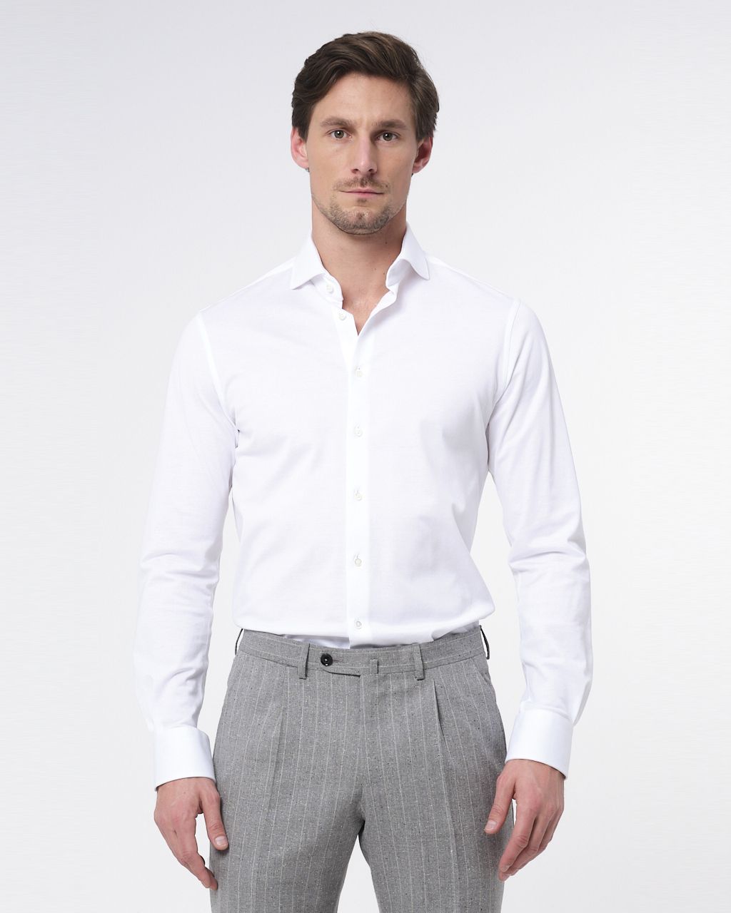 Dutch Dandies Slim Fit Overhemd LM Wit uni 067698-004-37