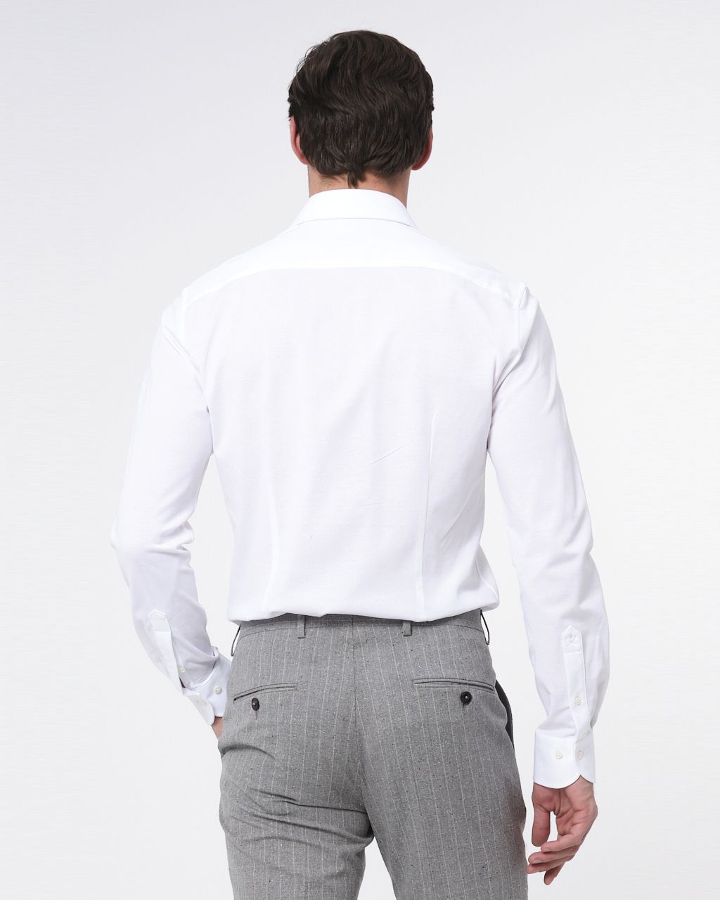 Dutch Dandies Slim Fit Overhemd LM Wit uni 067698-004-37