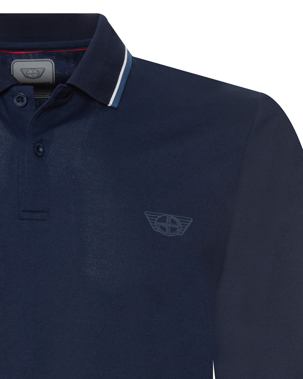 Donkervoort polo LM zip Donkerblauw uni 067758-001-L