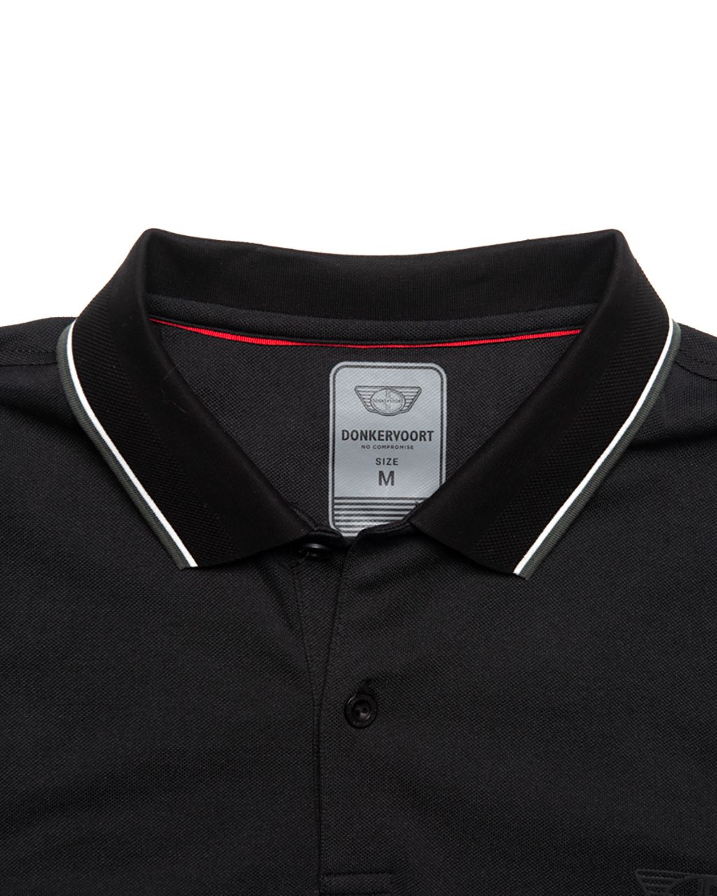 Donkervoort polo LM zip Zwart uni 067758-002-L