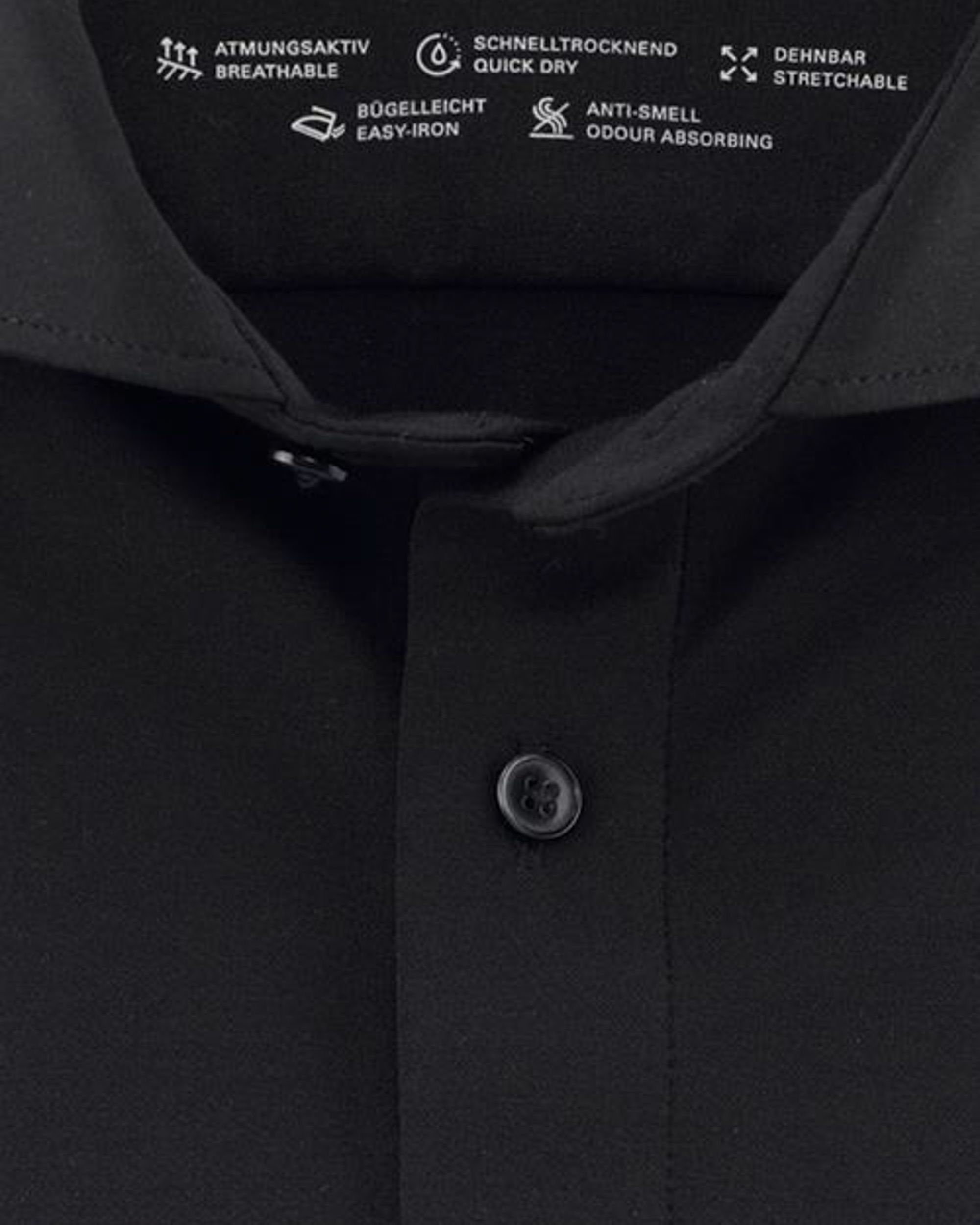 OLYMP 24/7 Modern Fit Overhemd LM Zwart 070055-001-47