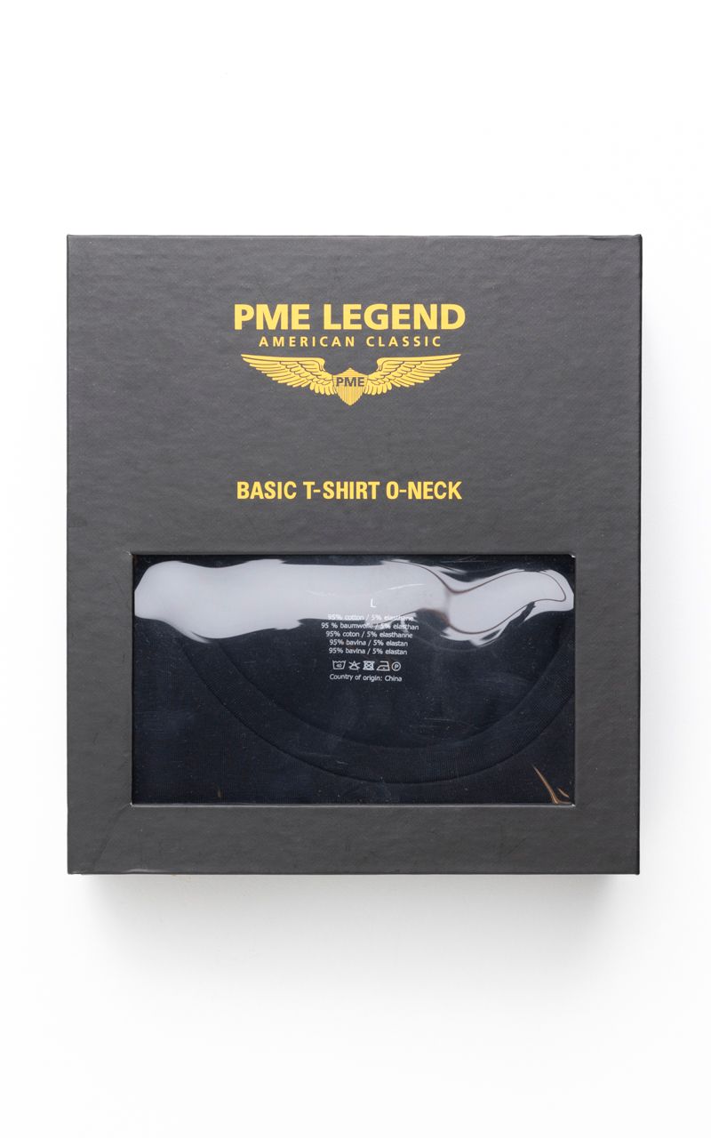 PME Legend Slim fit T-shirt Ronde hals 2-pack Zwart 070846-001-L