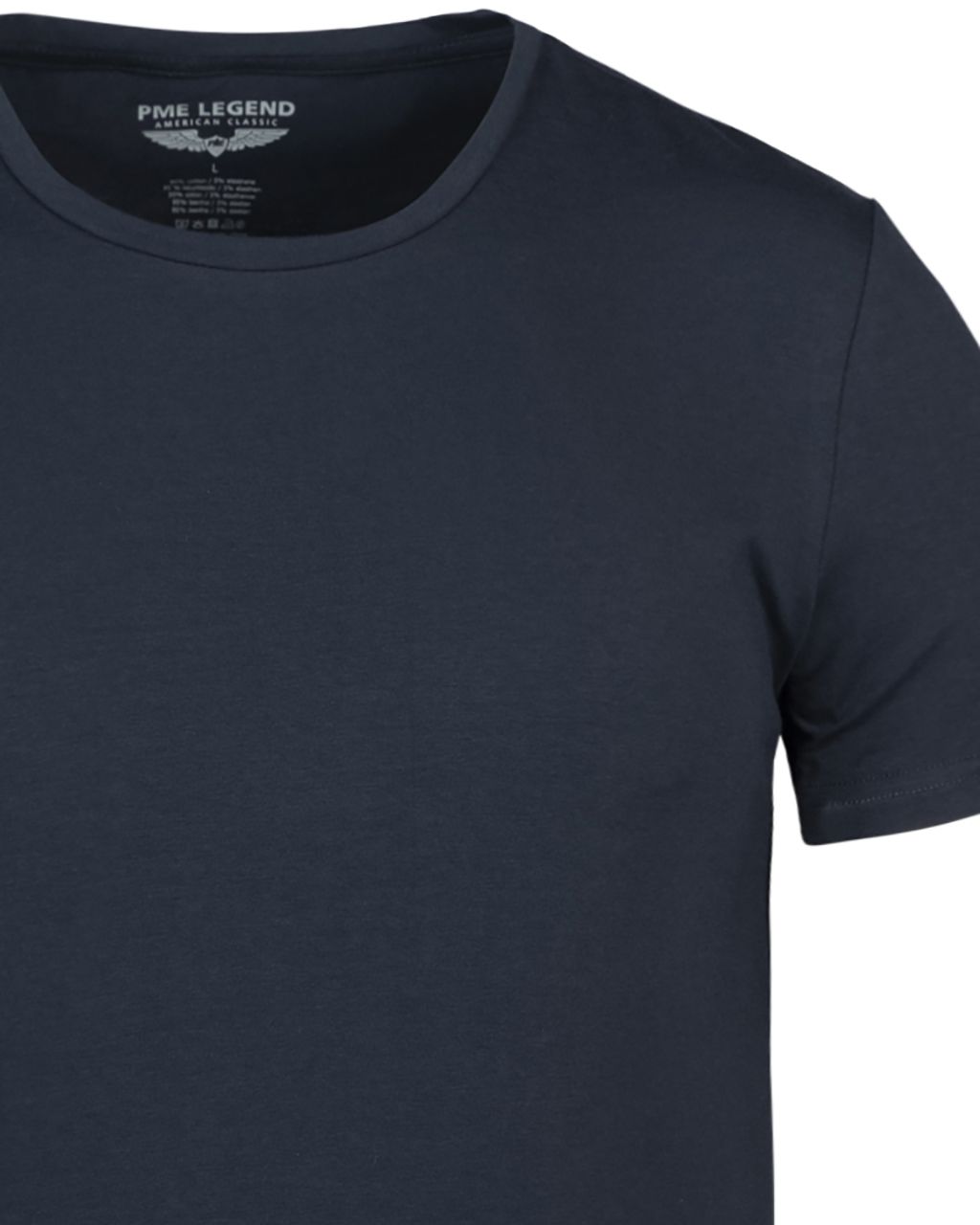 PME Legend Slim fit T-shirt Ronde hals 2-pack Blauw 070848-001-L