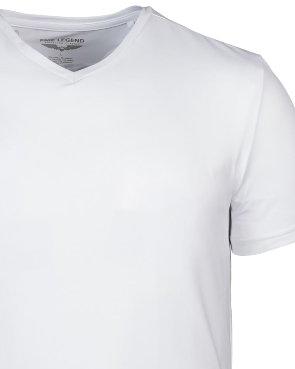 PME Legend Slim fit T-shirt V-hals 2-pack Wit 070849-001-L