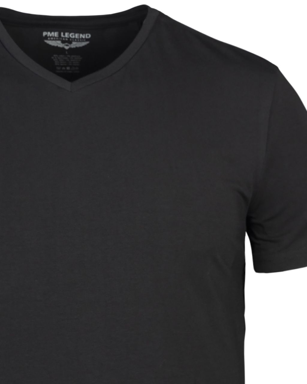 PME Legend Slim fit T-shirt V-hals 2-pack Zwart 070850-001-L
