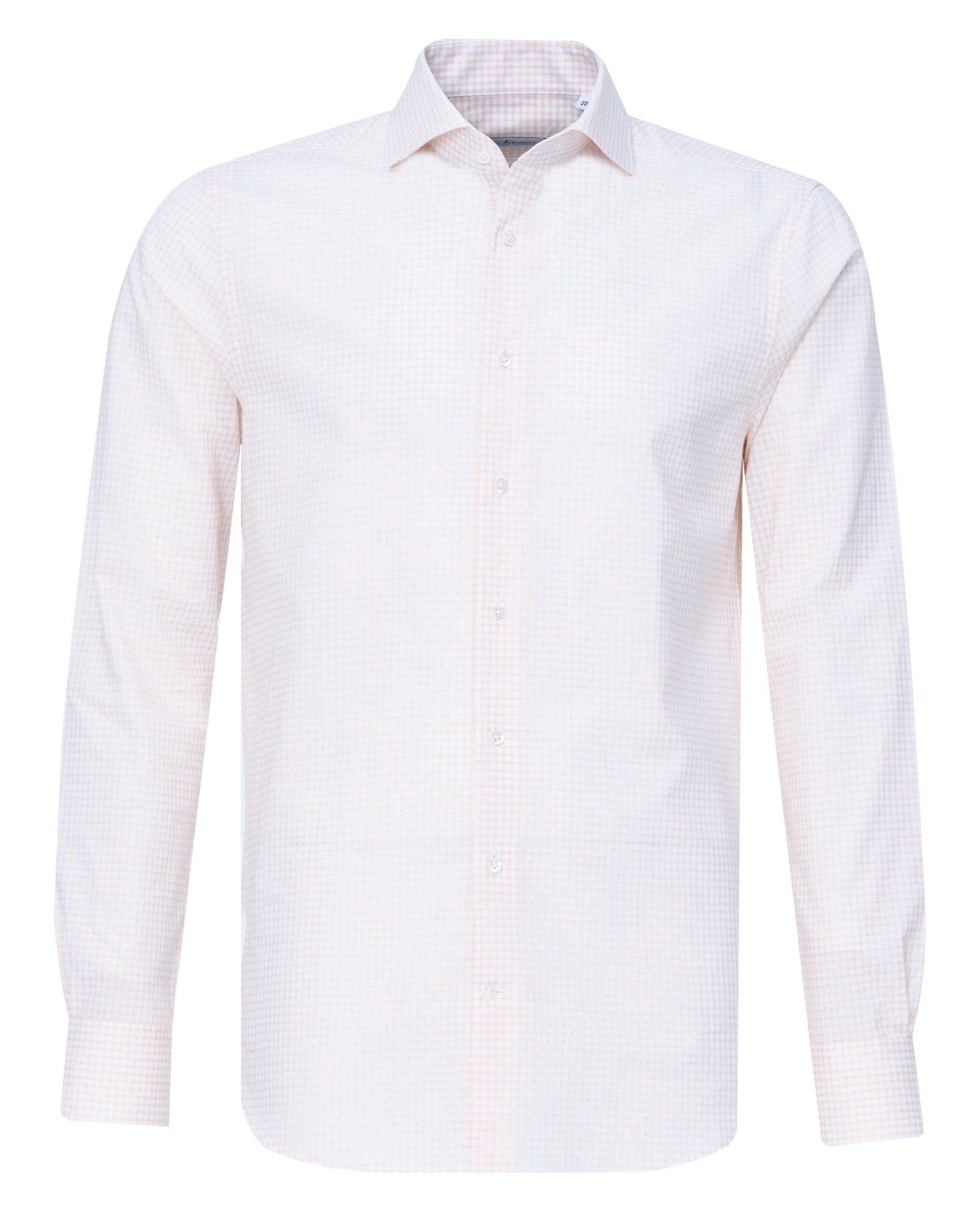 Dutch Dandies Overhemd LM Beige kleine ruit 071715-002-37