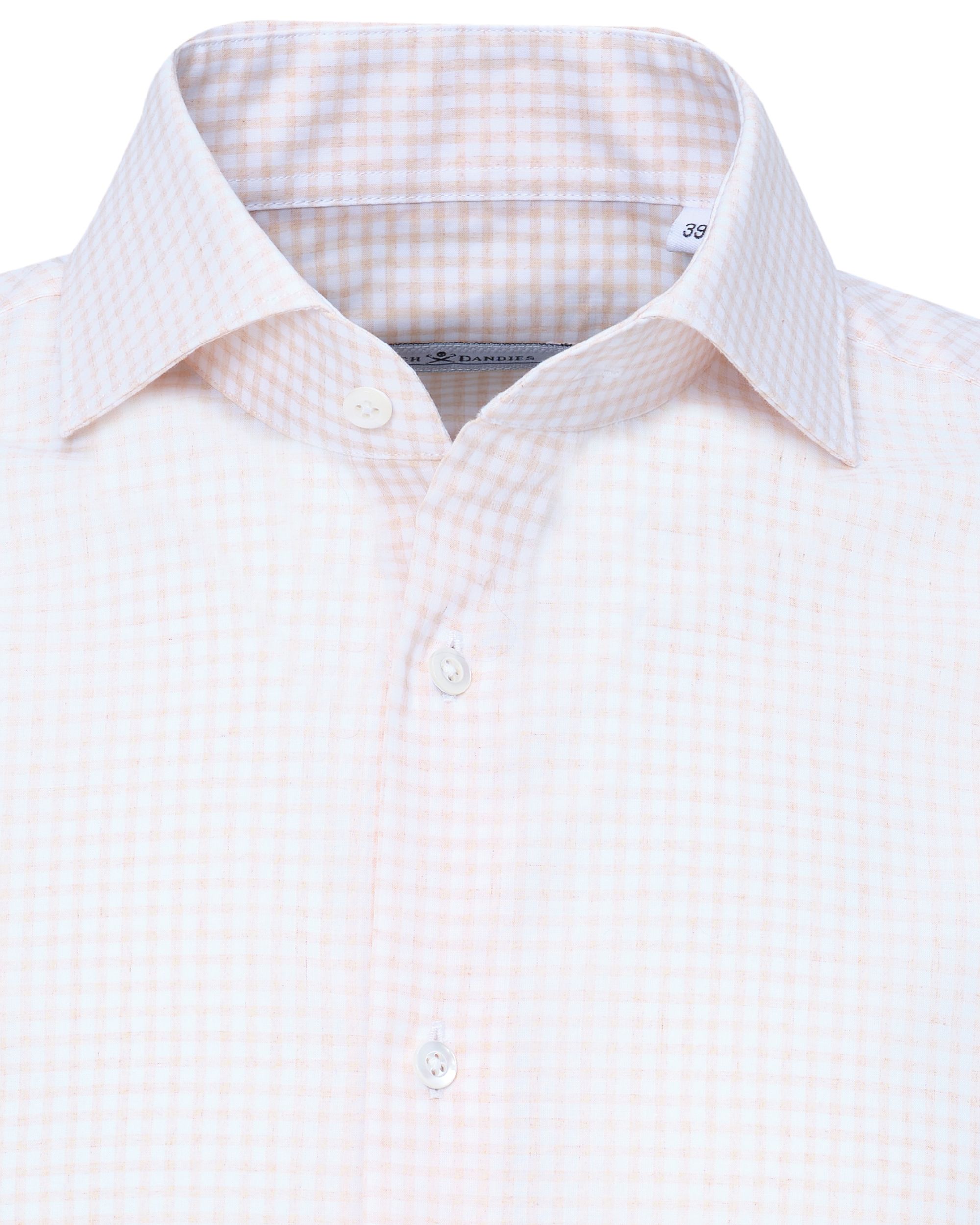 Dutch Dandies Overhemd LM Beige kleine ruit 071715-002-37