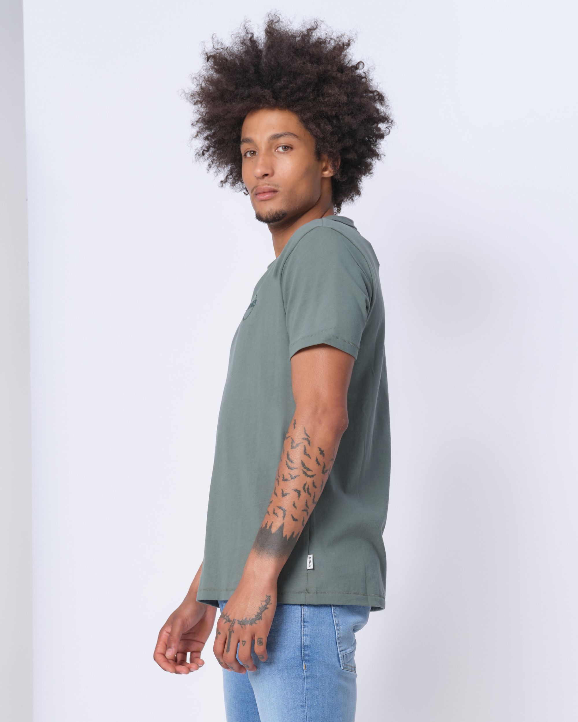 J.C. RAGS Johan T-shirt KM Flessengroen uni 073071-002-L