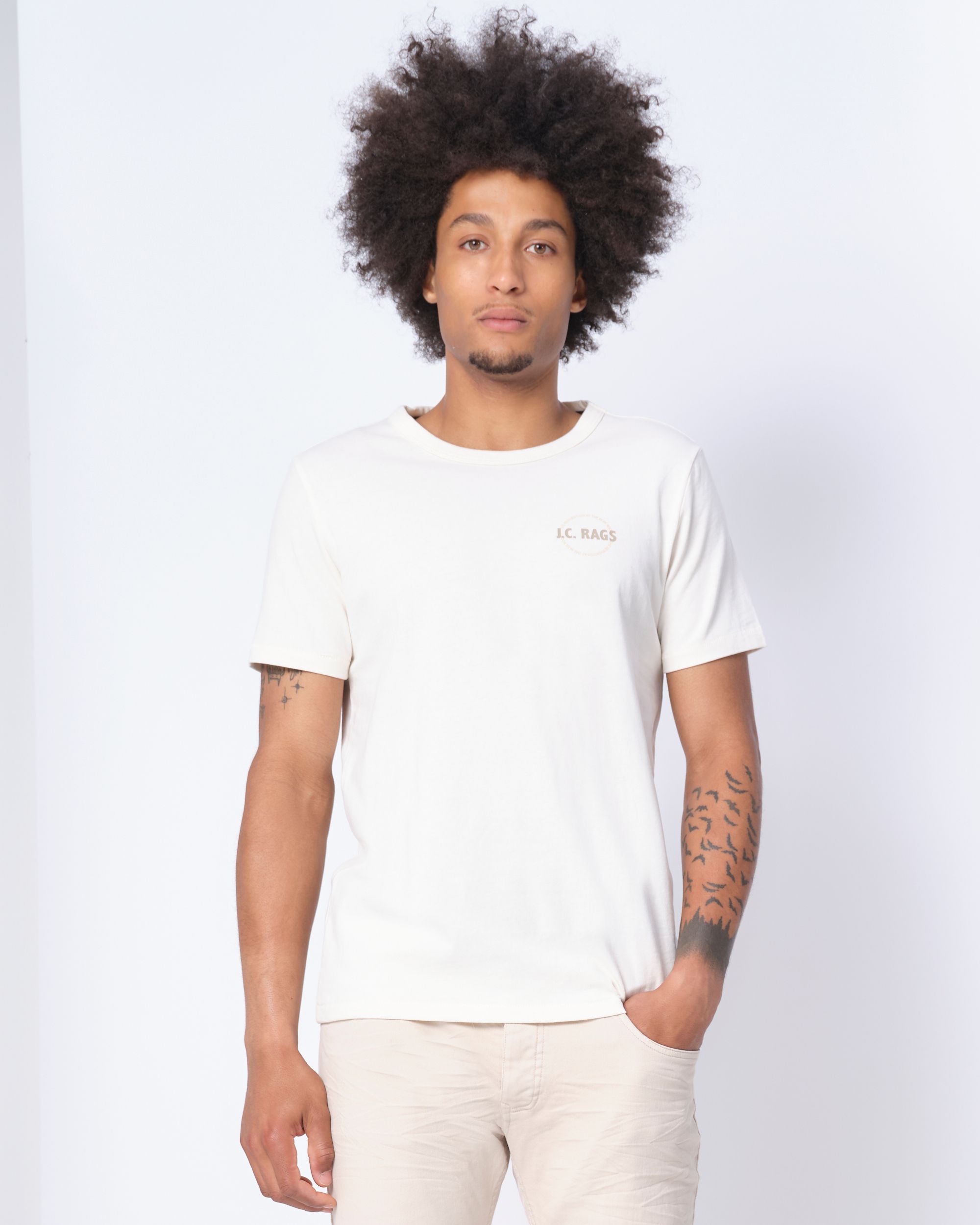 J.C. RAGS Johan T-shirt KM Ecru uni 073071-005-L