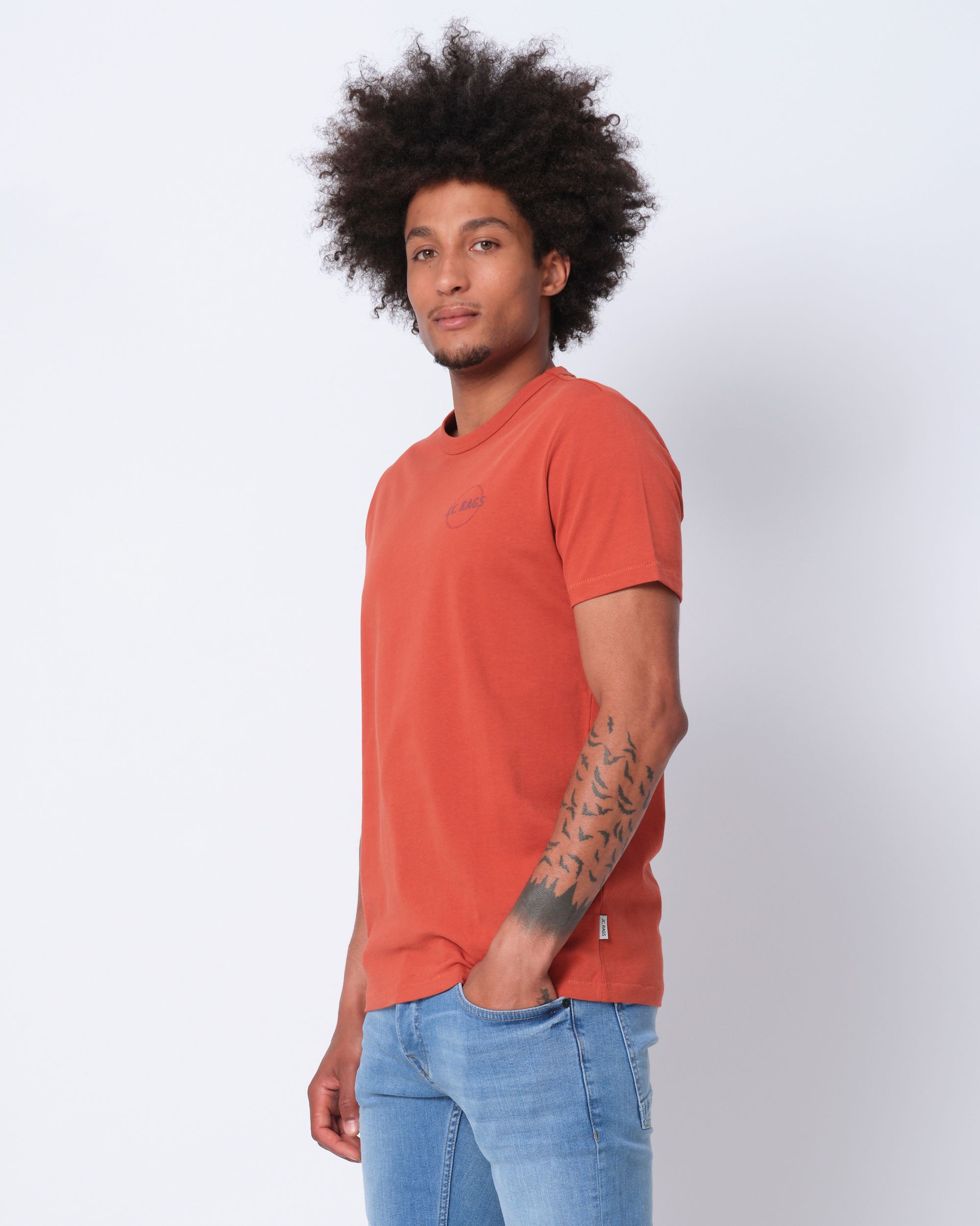 J.C. RAGS Johan T-shirt KM Oranje uni 073071-009-L