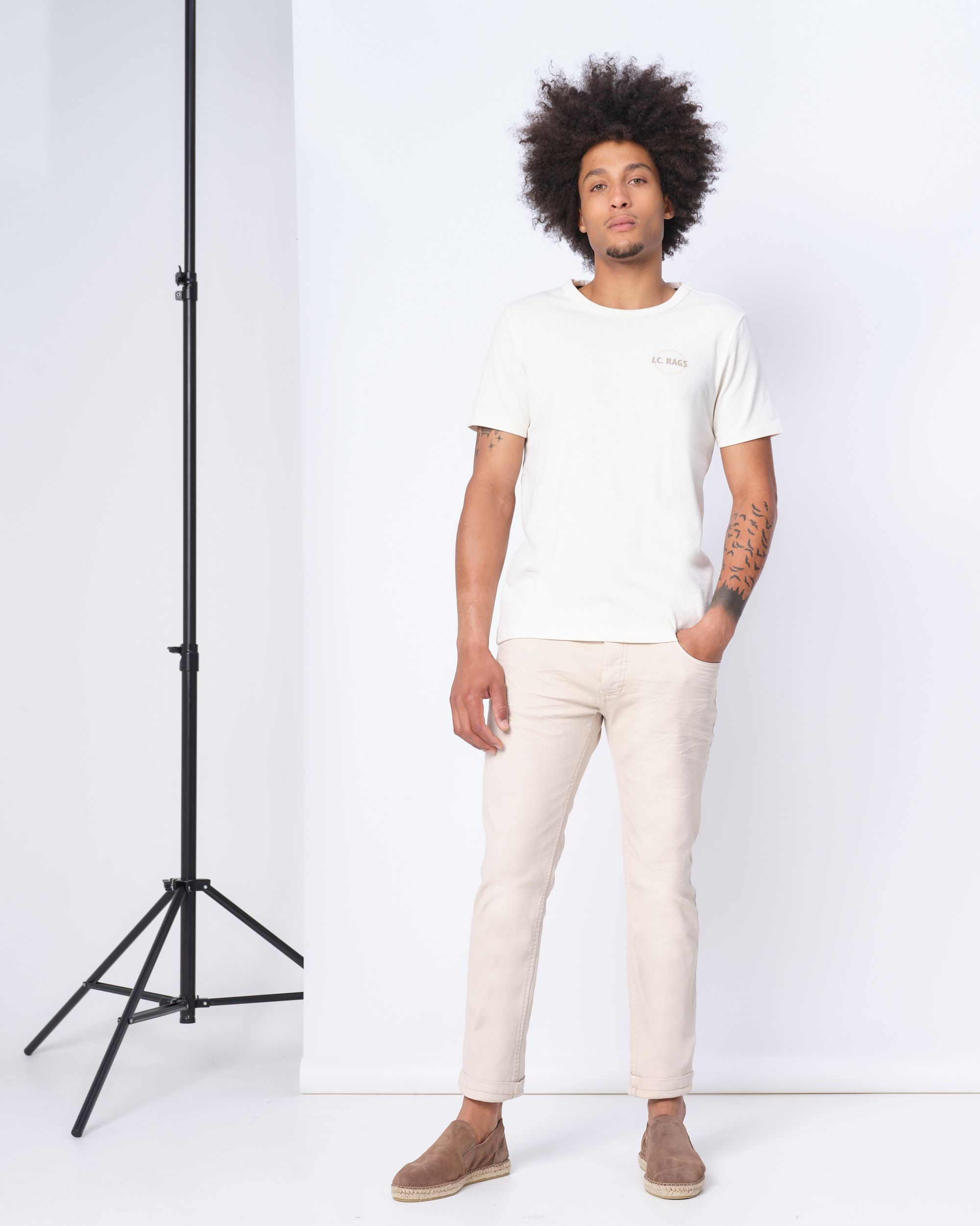 J.C. RAGS  Johan T-shirt KM Coconut milk 073071-017-L