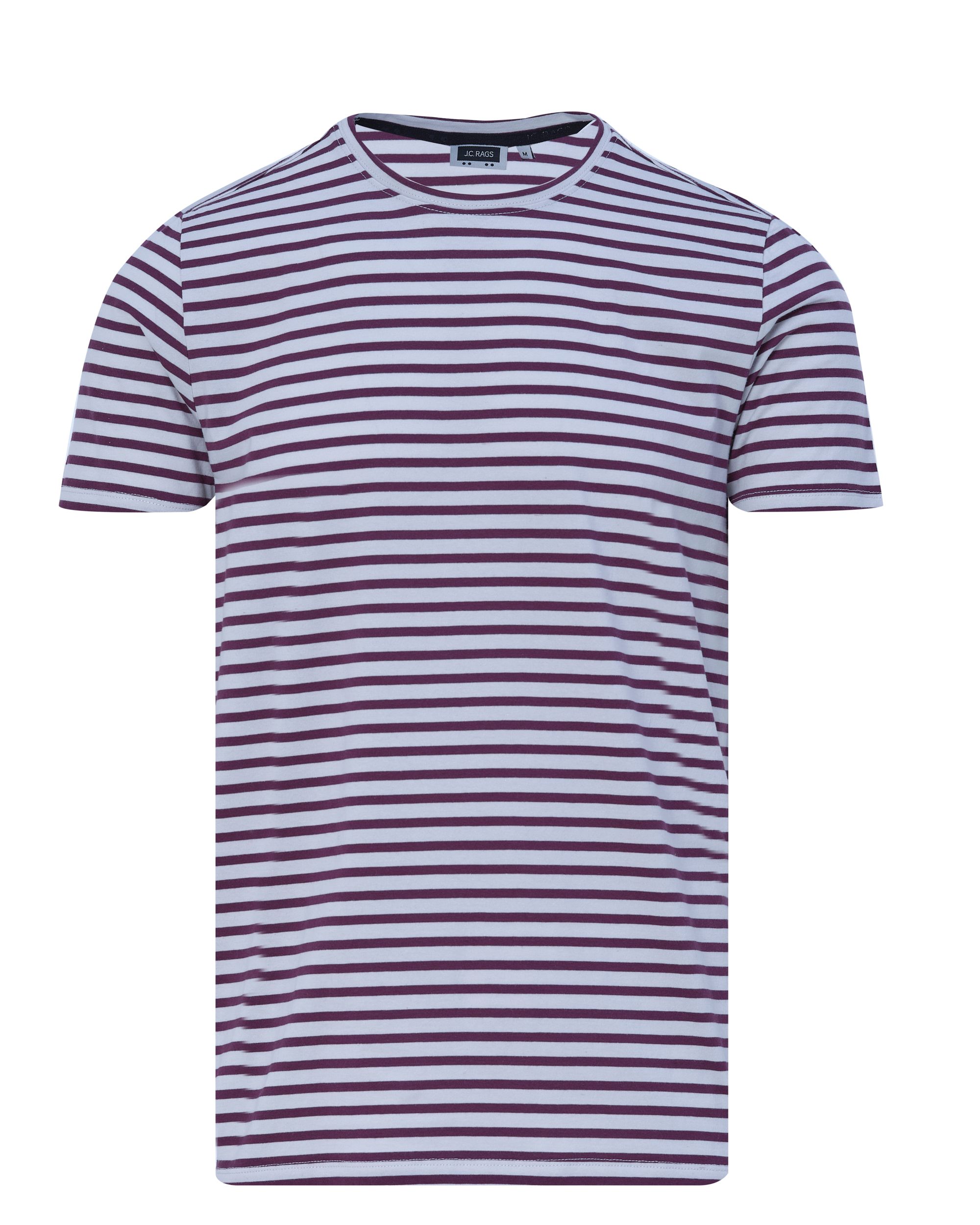 J.C. RAGS Johnny T-shirt KM Prune stripe 073072-009-L