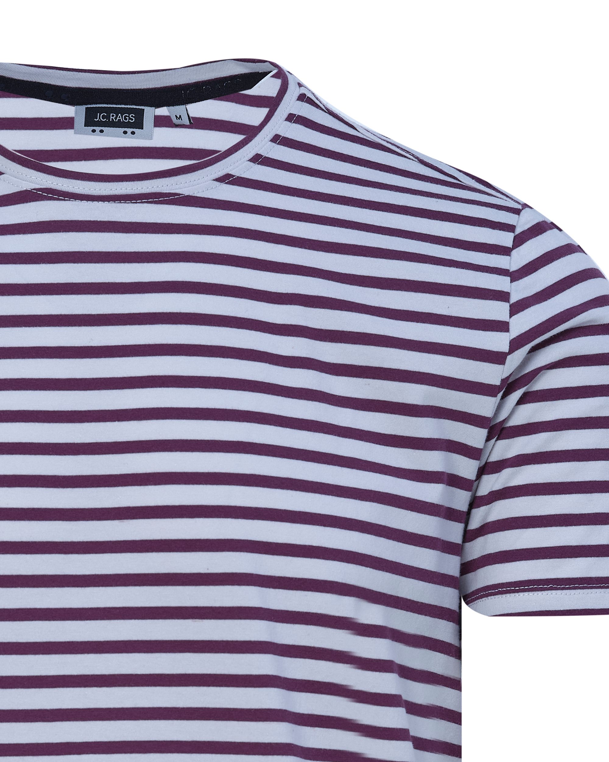 J.C. RAGS Johnny T-shirt KM Prune stripe 073072-009-L