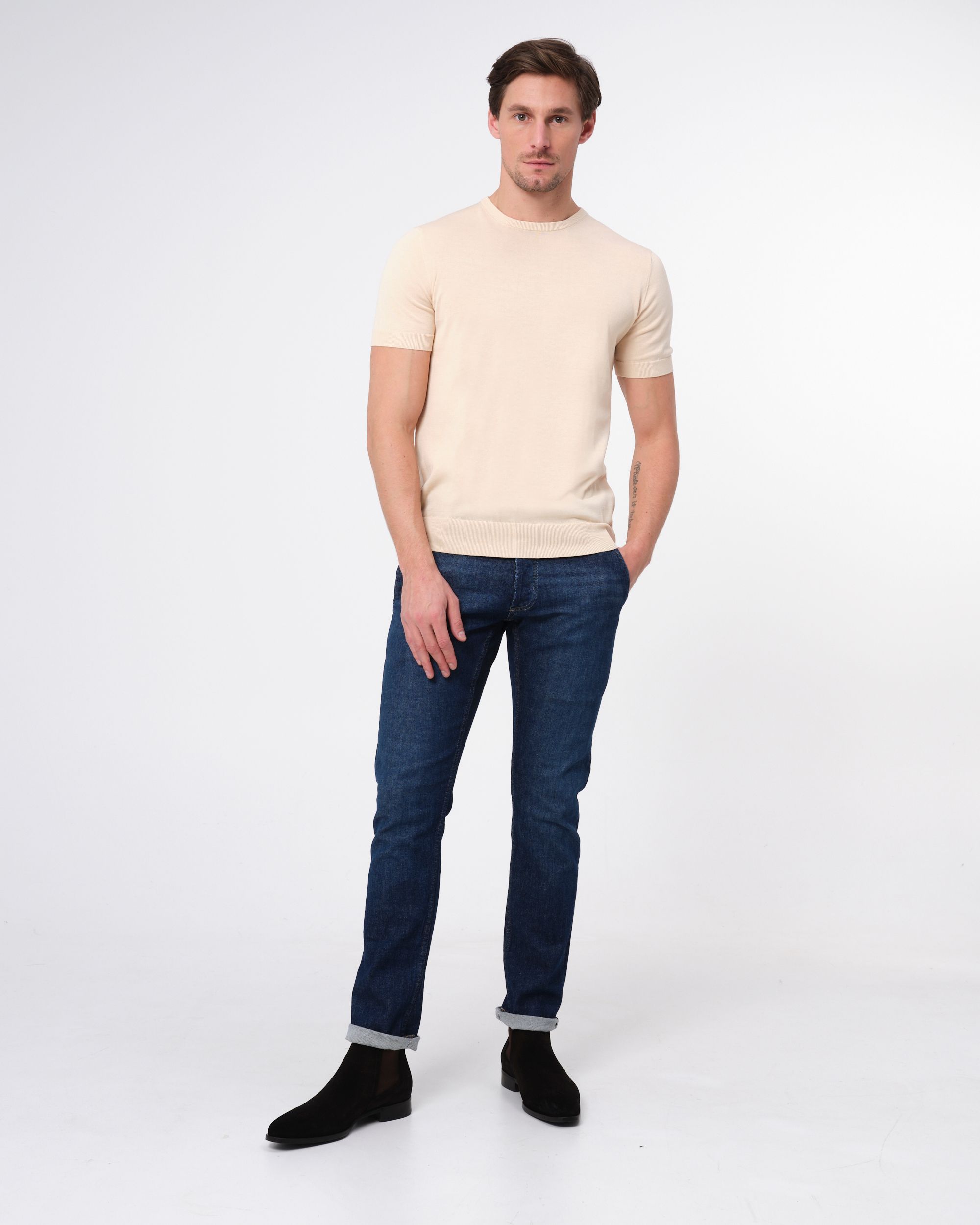 Dutch Dandies Dean T-shirt KM Beige uni 073176-005-L