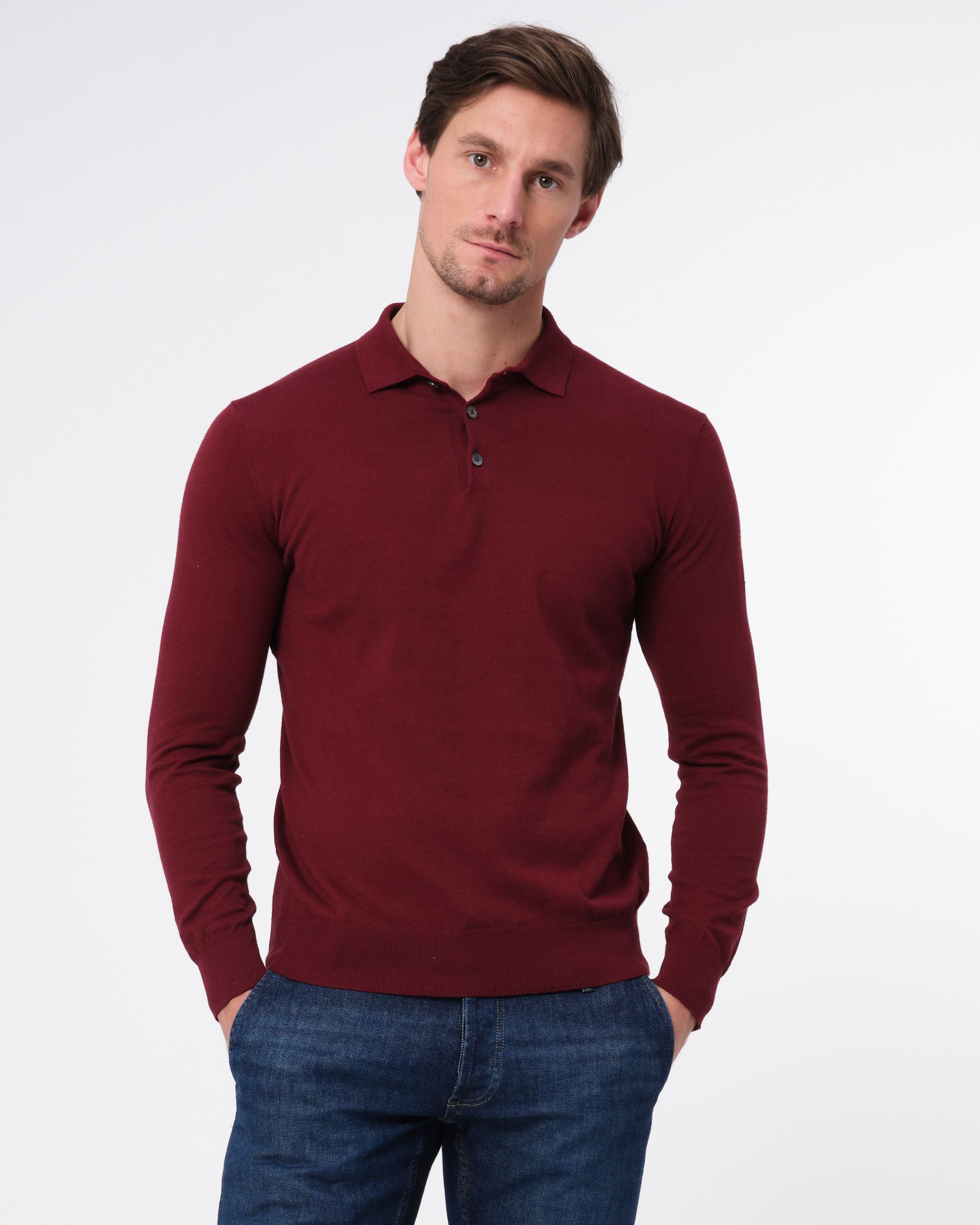 Dutch Dandies Newman Polo LM Donkerrood uni 073177-004-L