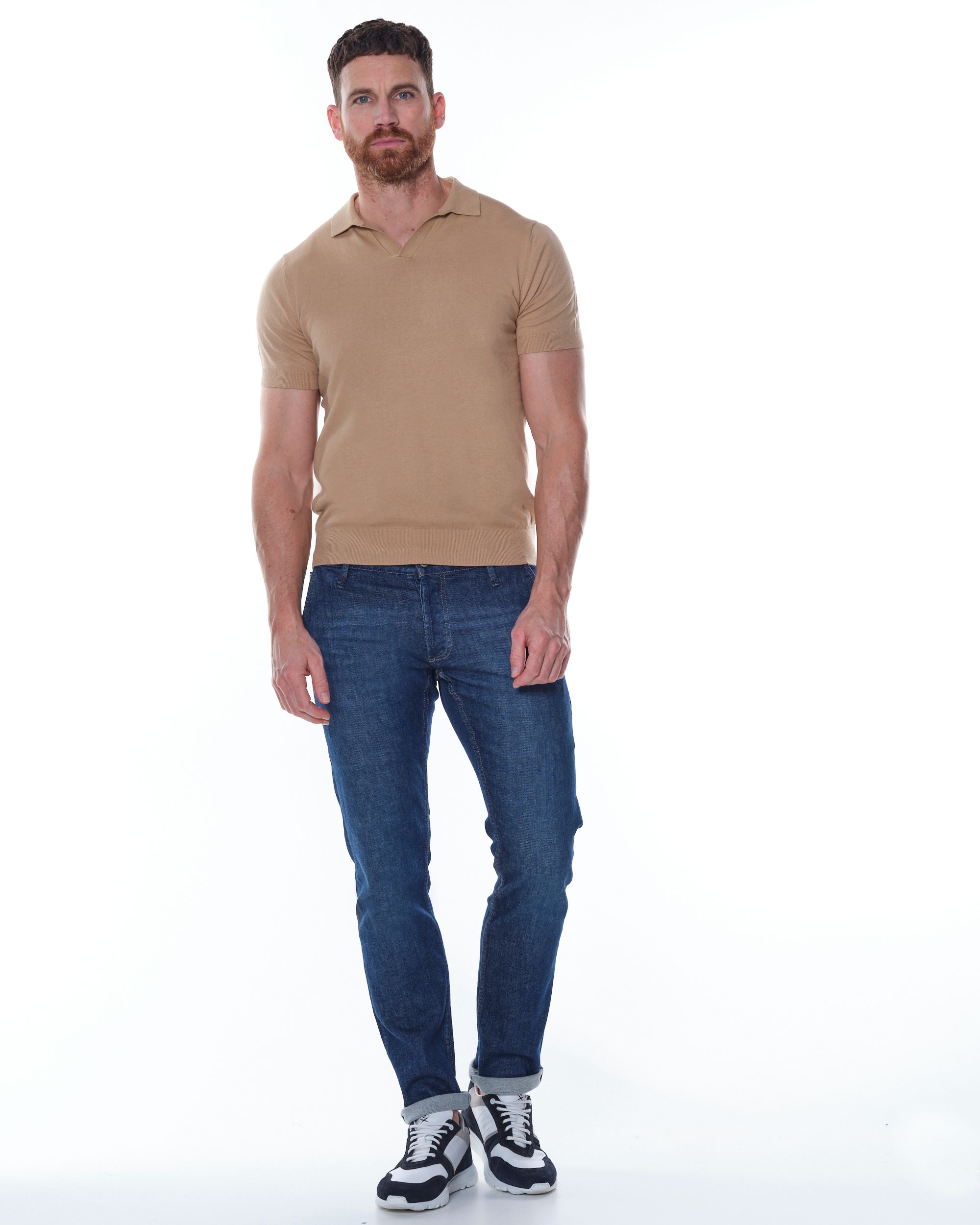 Dutch Dandies Brando Plain Polo  Beige uni 073179-001-L