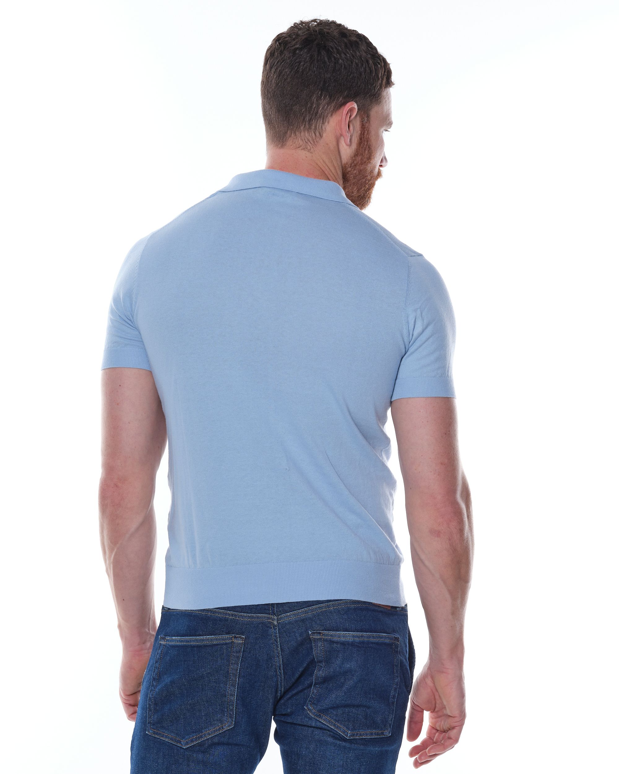 Dutch Dandies Brando Plain Polo  Lichtblauw uni 073179-002-L