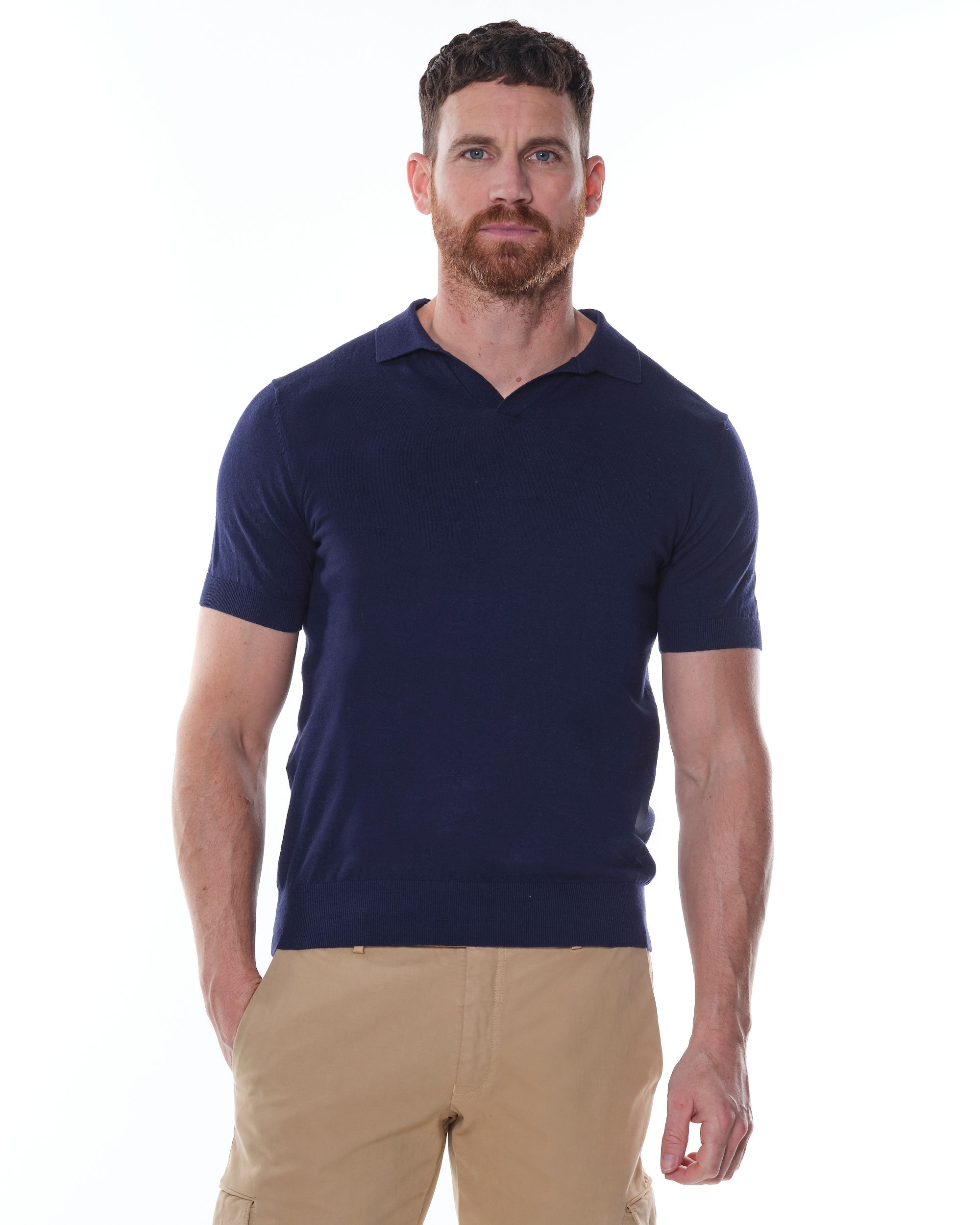 Dutch Dandies Brando Plain Polo  Donkerblauw uni 073179-003-L