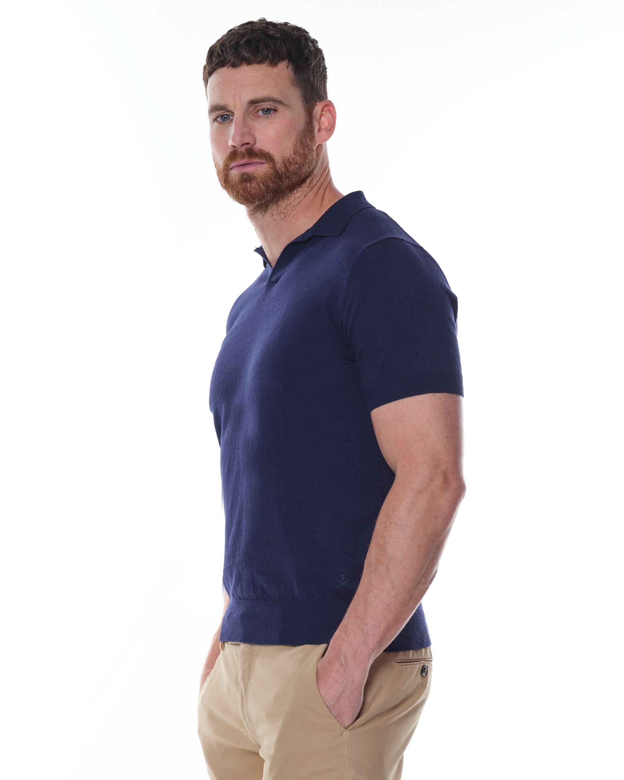 Dutch Dandies Brando Plain Polo  Donkerblauw uni 073179-003-L