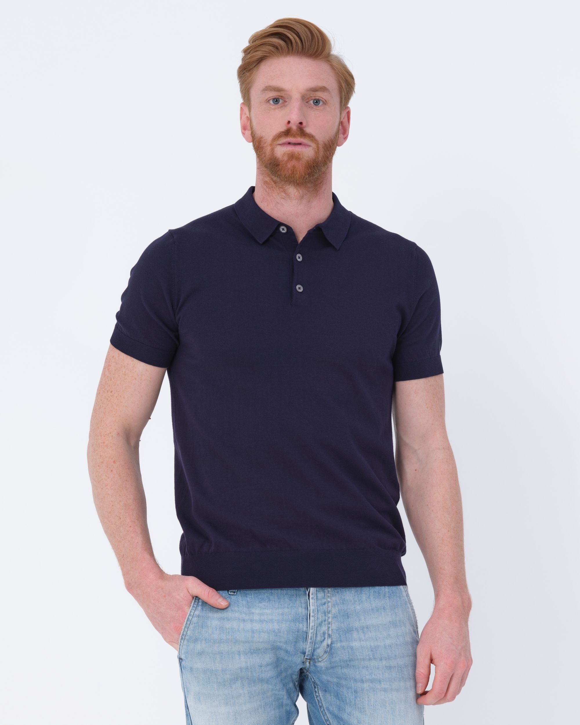 Dutch Dandies Bol Polo KM Donkerblauw uni 073180-016-L