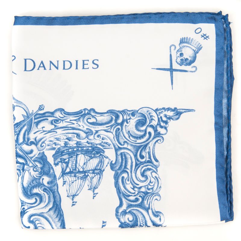 Dutch Dandies Pochet Donkerblauw print 073317A-001-1