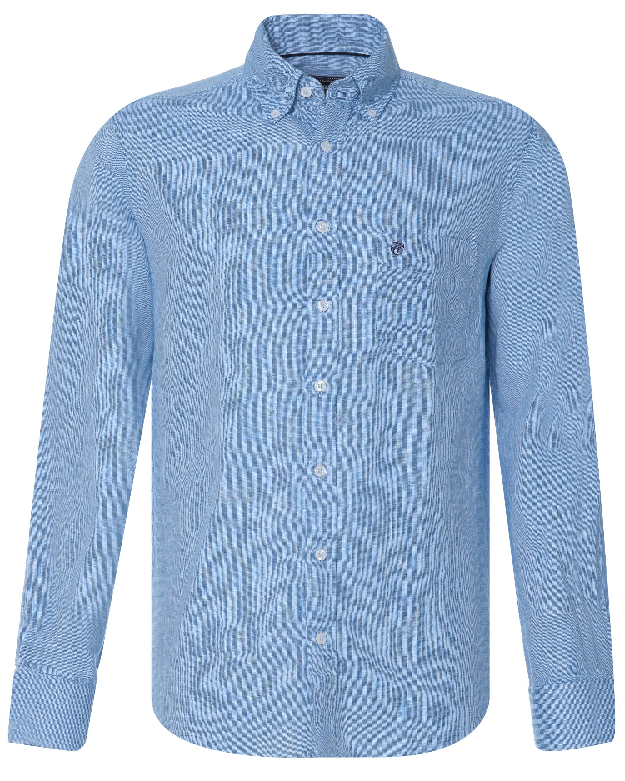 Campbell Classic Overhemd LM Lichtblauw uni 073961-002-L