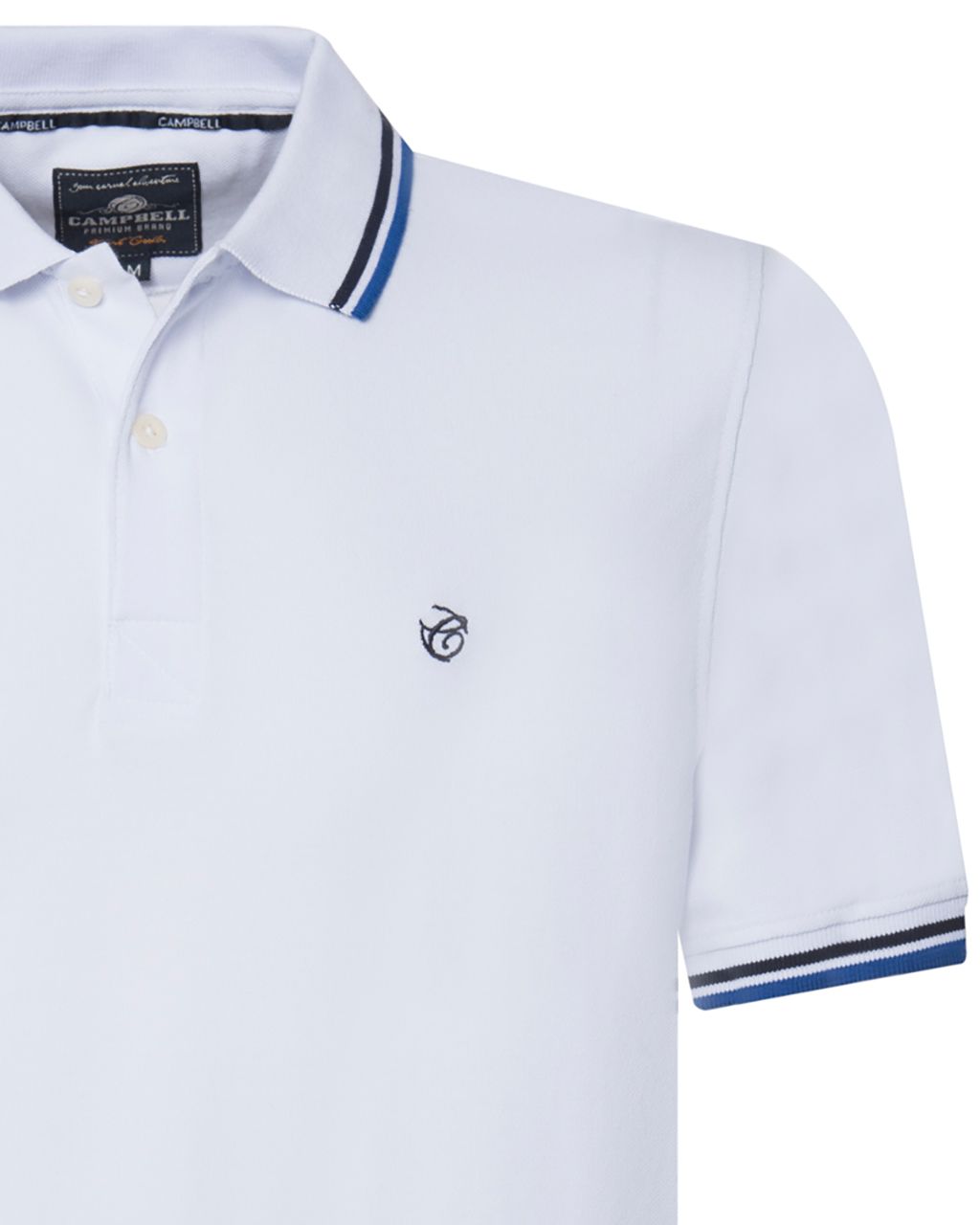 Campbell Classic Leicester Polo KM Briljant White 074096-004-L