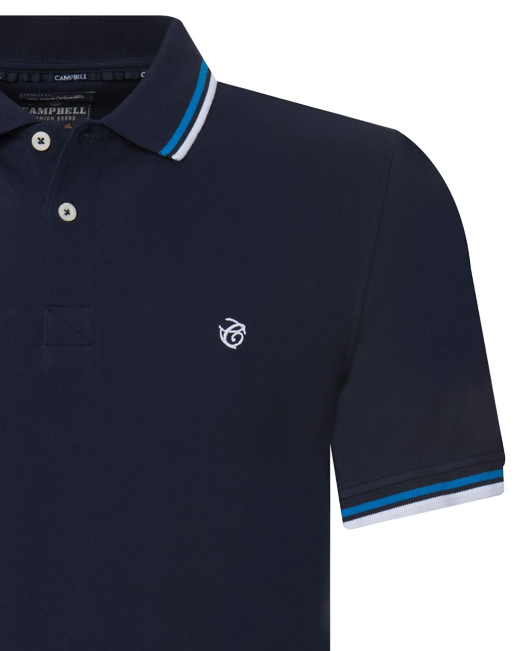 Campbell Classic Leicester Polo KM Donkerblauw uni 074096-005-L