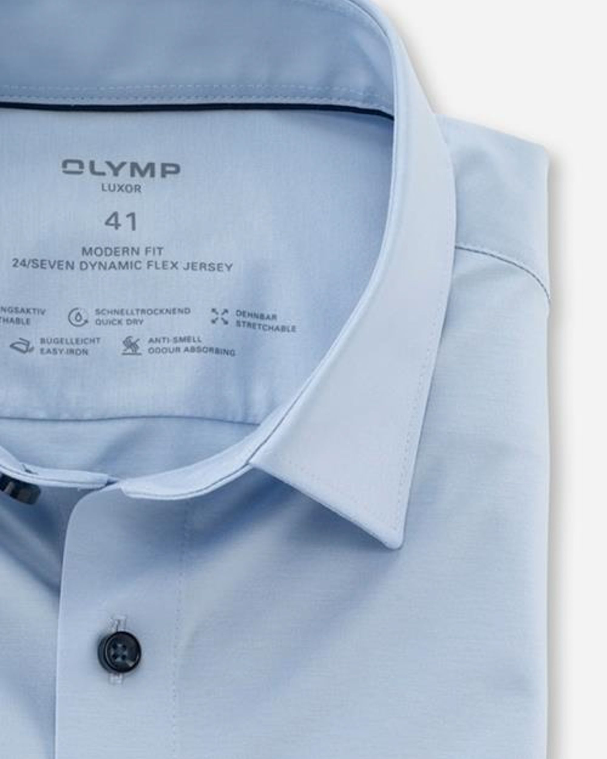 OLYMP Luxor 24/7 Modern fit Overhemd LM Blauw 074108-001-37