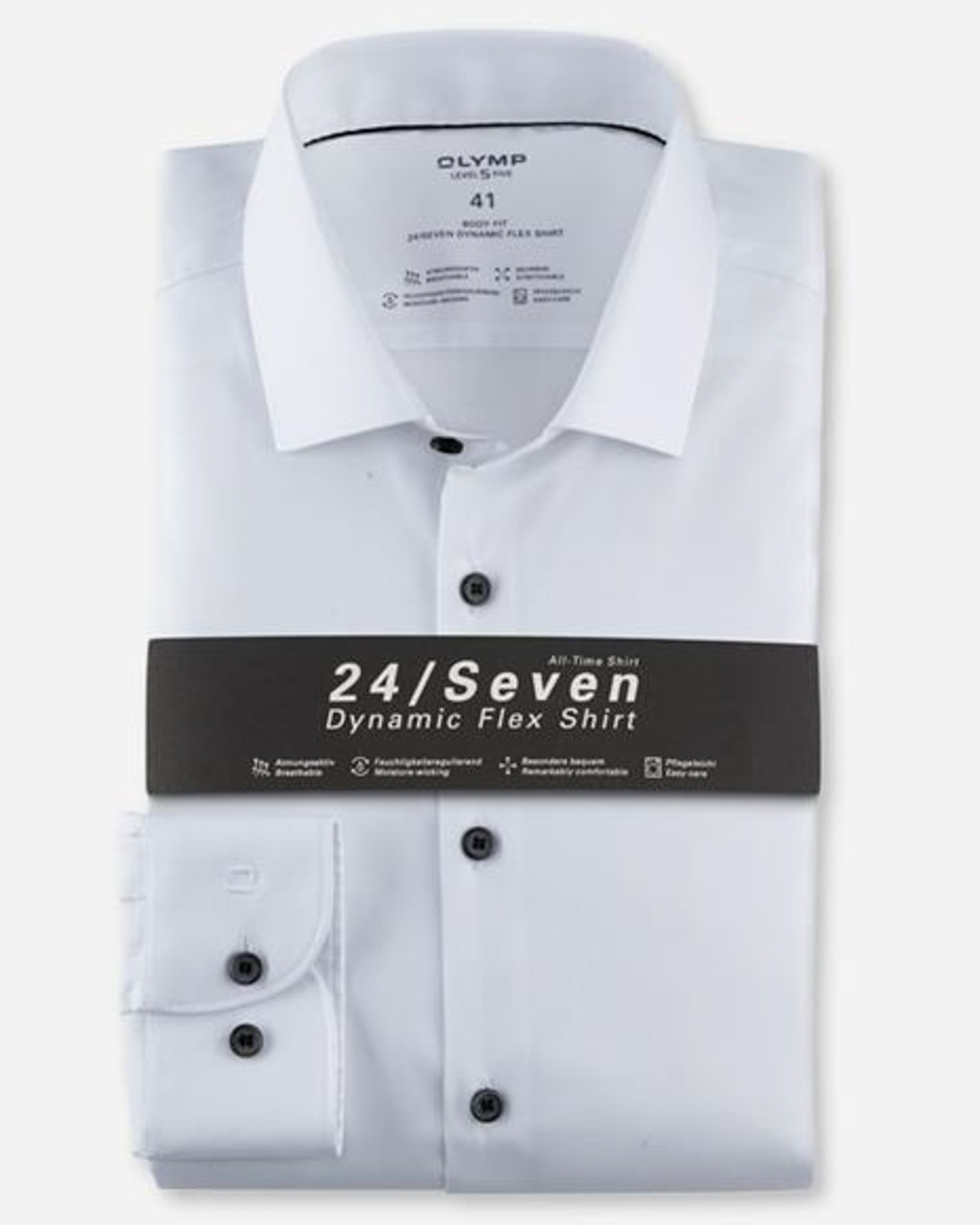OLYMP 24/Seven Level 5 Overhemd LM Wit 074113-001-37