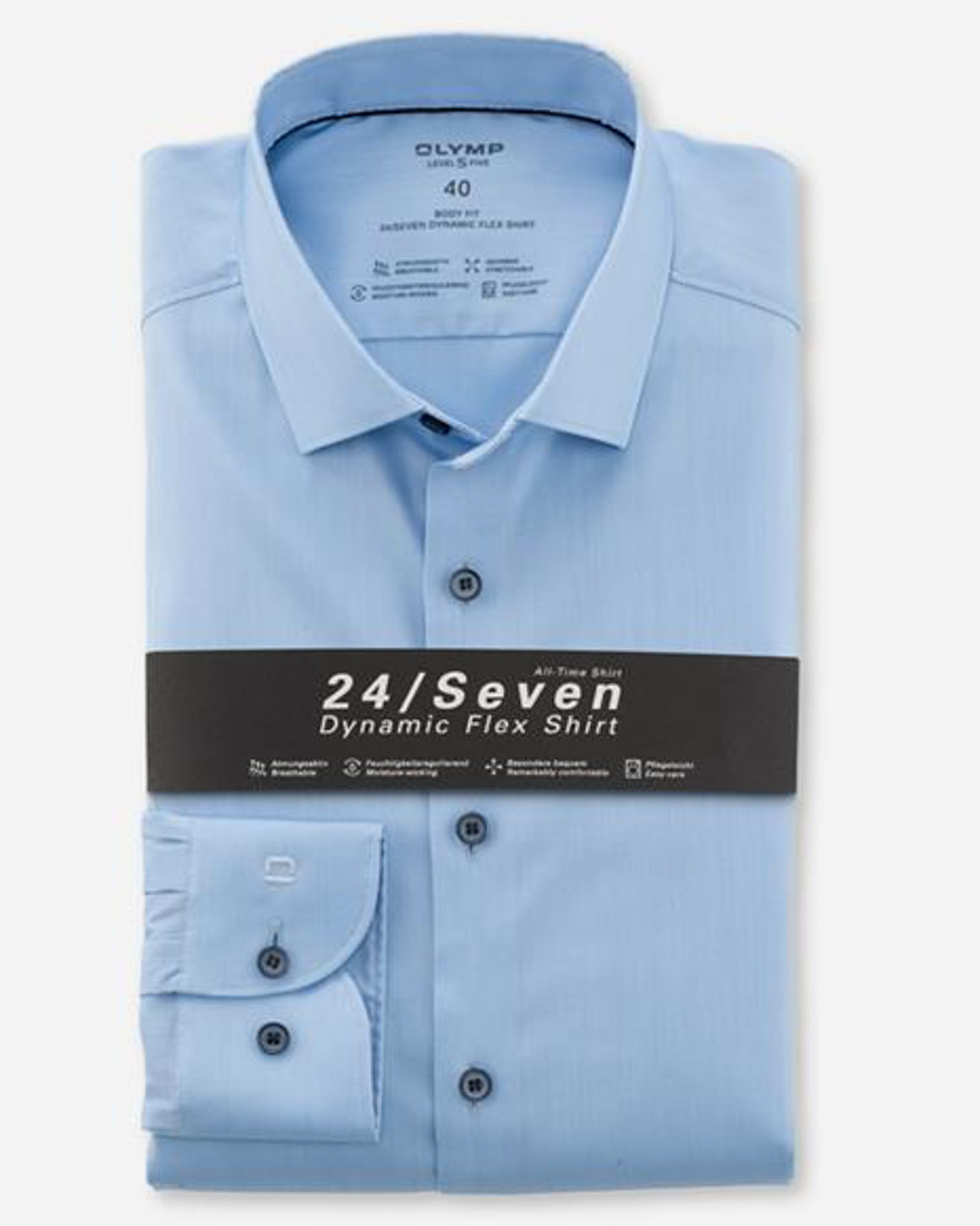 OLYMP 24/Seven Level 5 Overhemd LM Blauw 074114-001-37