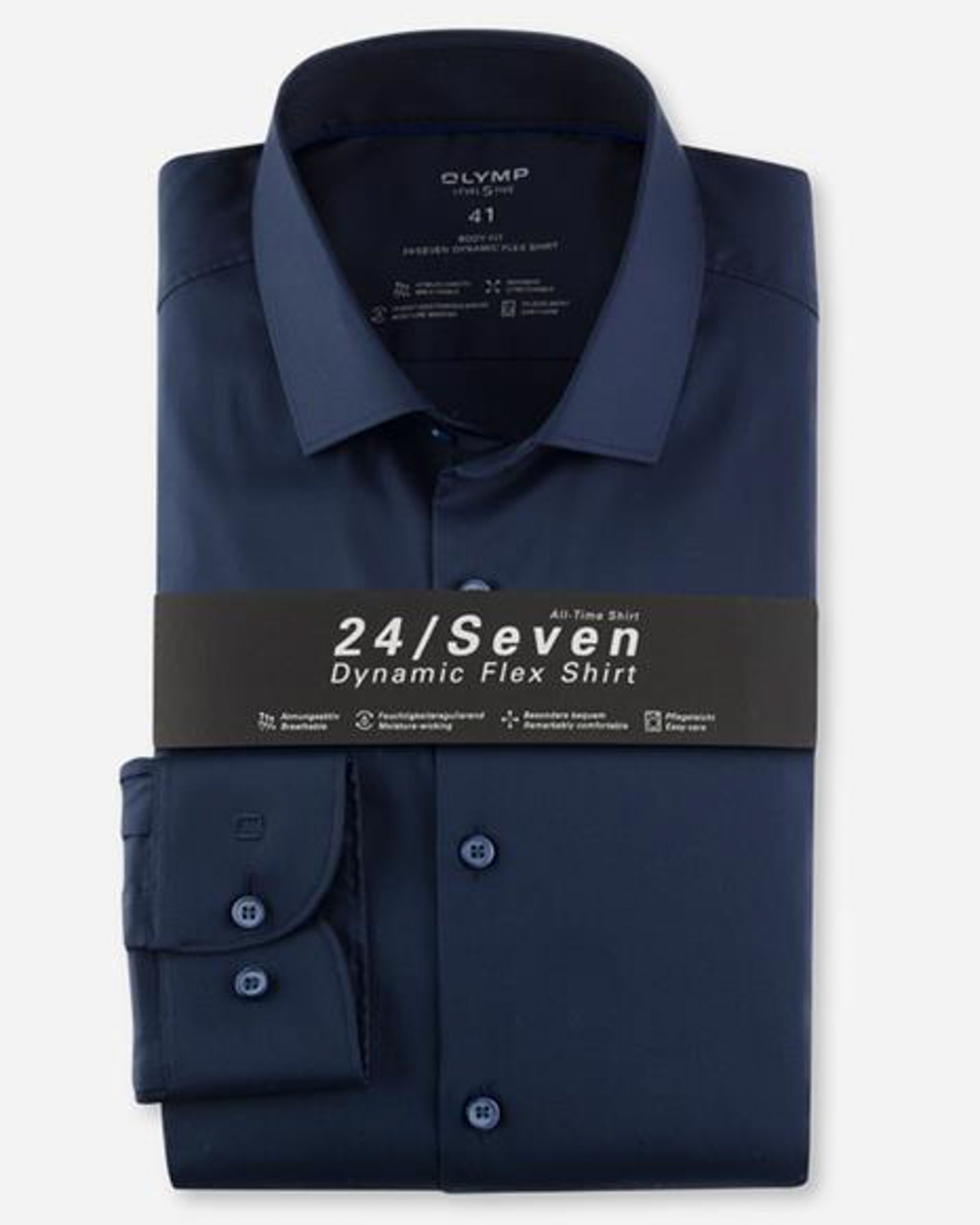 OLYMP 24/Seven Level 5 Overhemd LM Donker blauw 074115-001-37