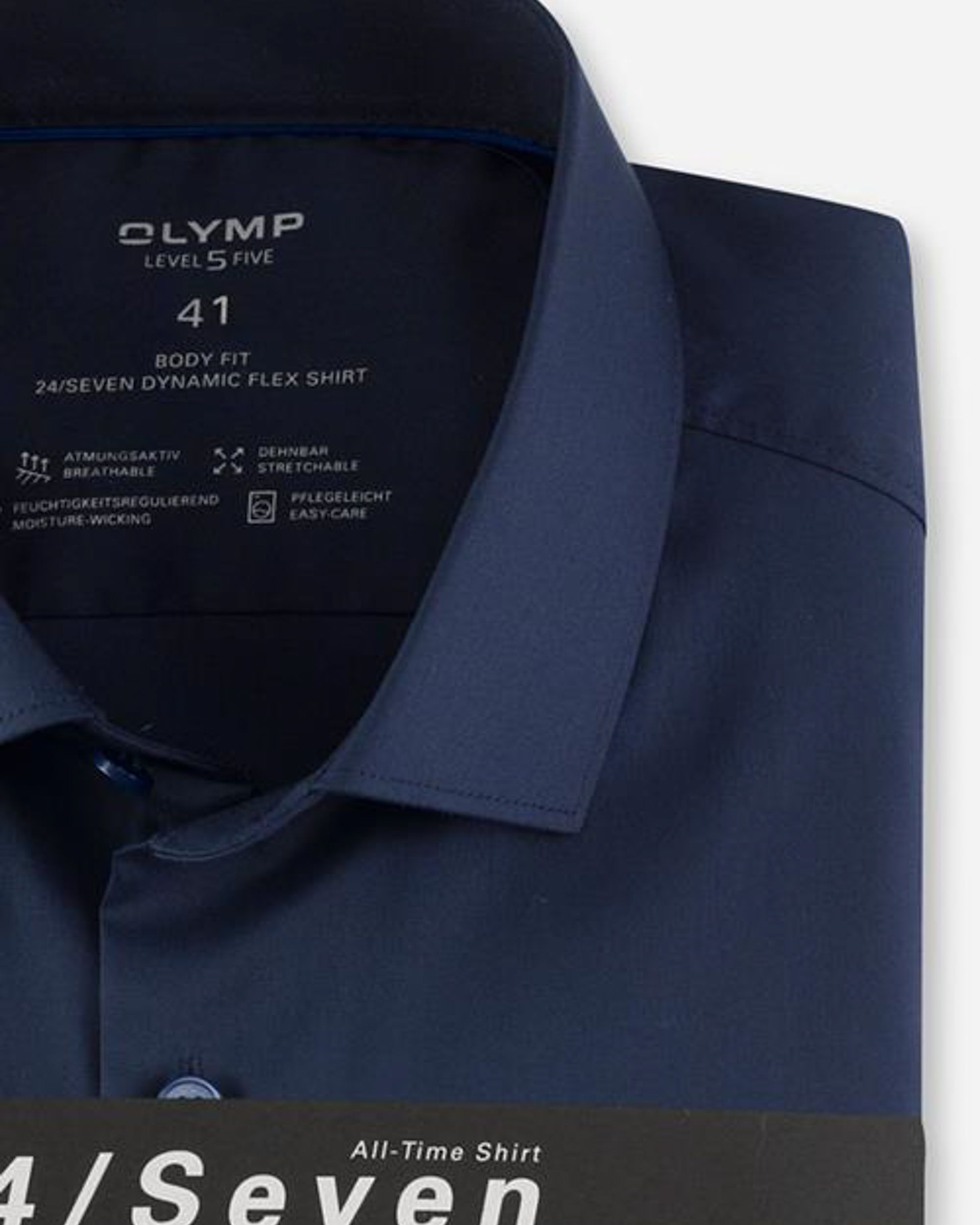OLYMP 24/Seven Level 5 Overhemd LM Donker blauw 074115-001-37