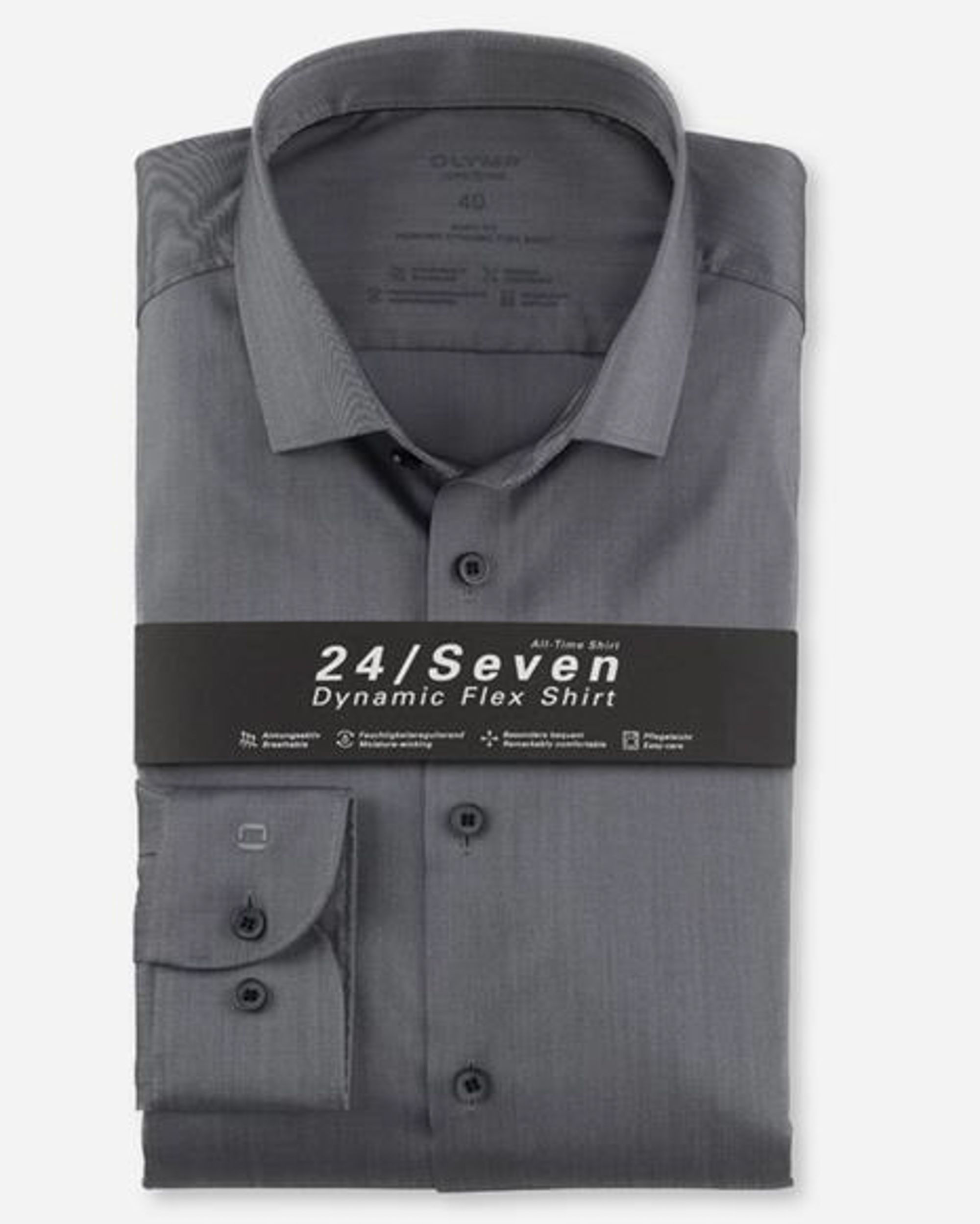OLYMP 24/Seven Level 5 Overhemd LM Grijs 074116-001-37