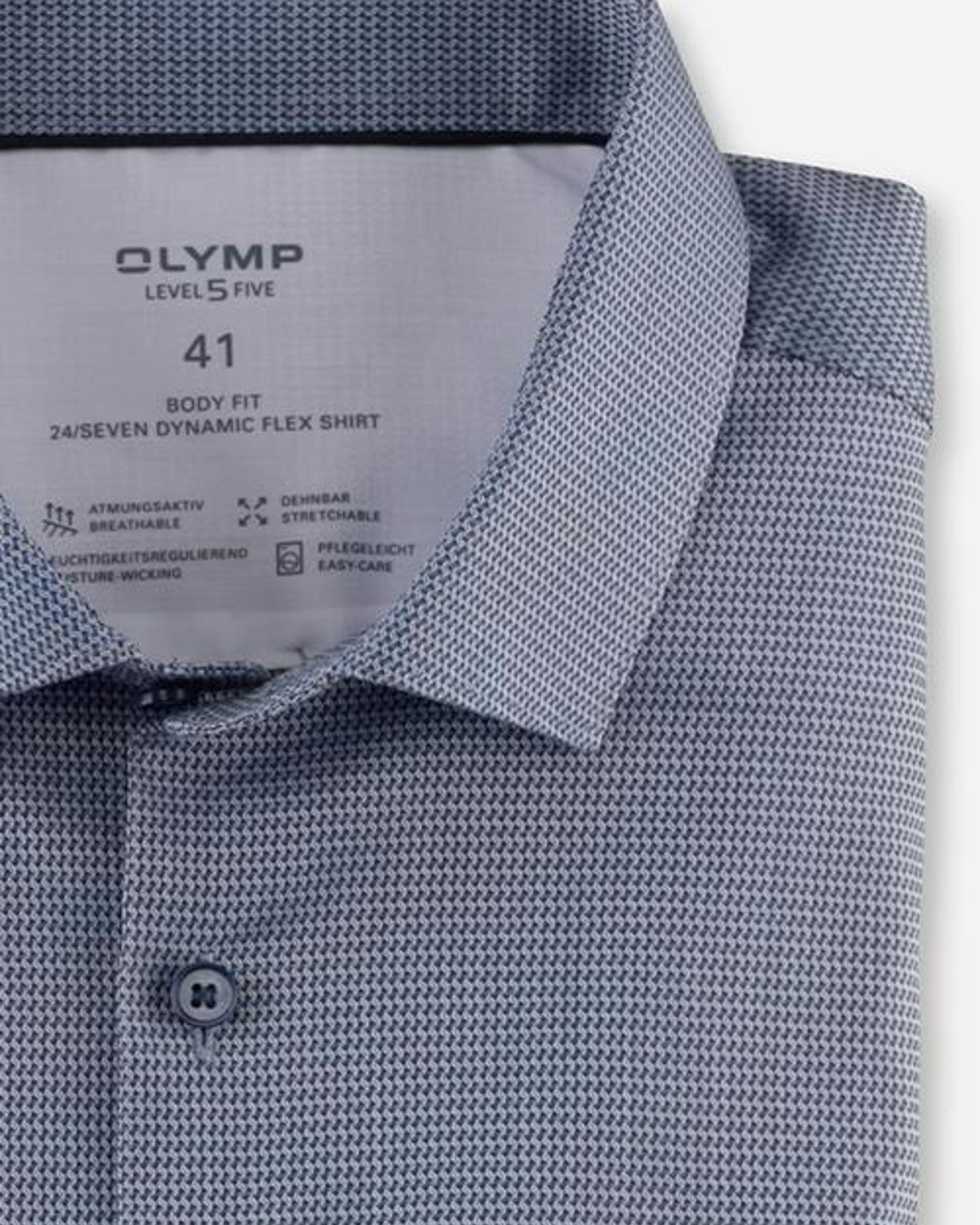 OLYMP 24/Seven Level 5 Overhemd LM Donker blauw 074122-001-37