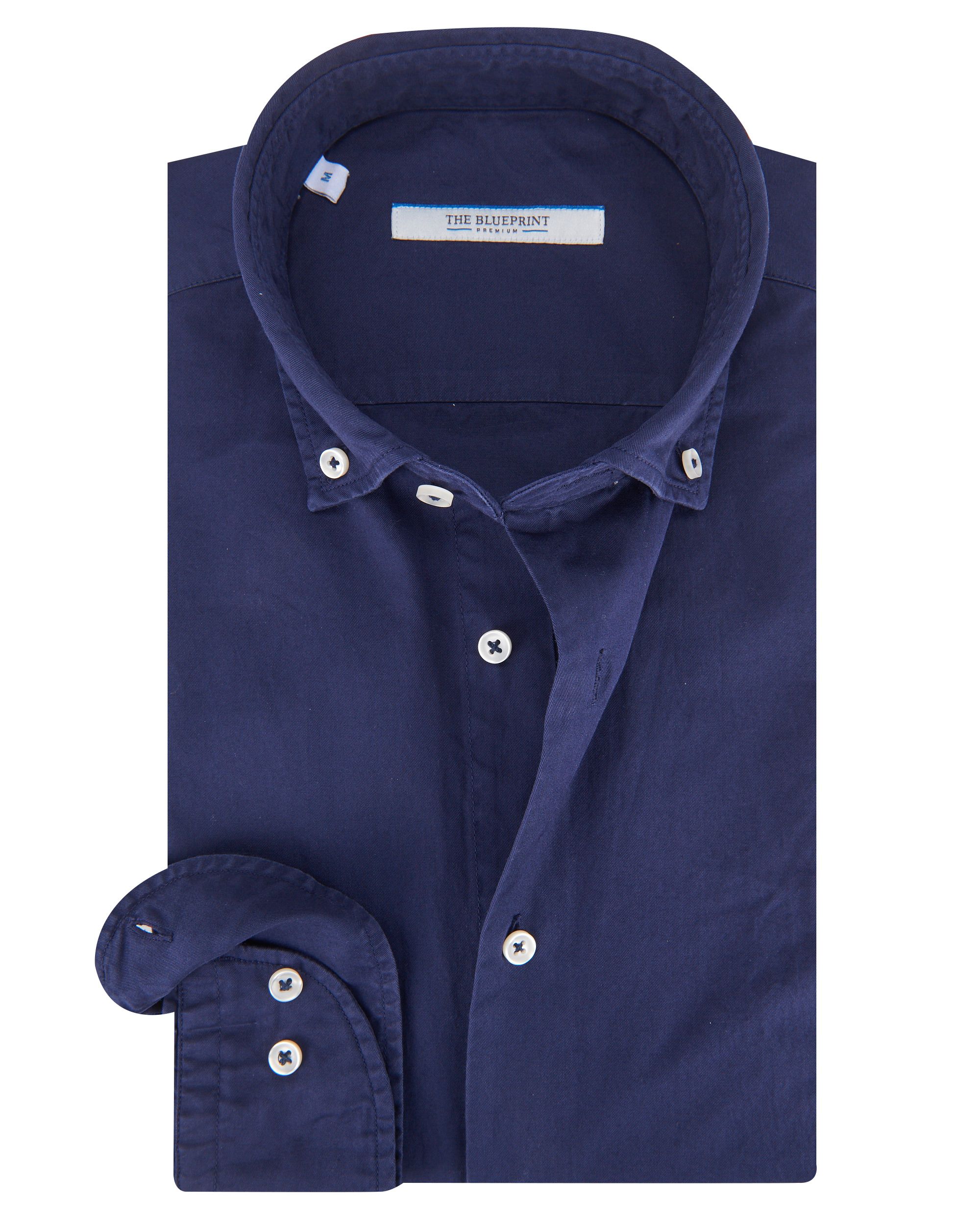 The BLUEPRINT Overhemd LM Donkerblauw uni 075032-001-L