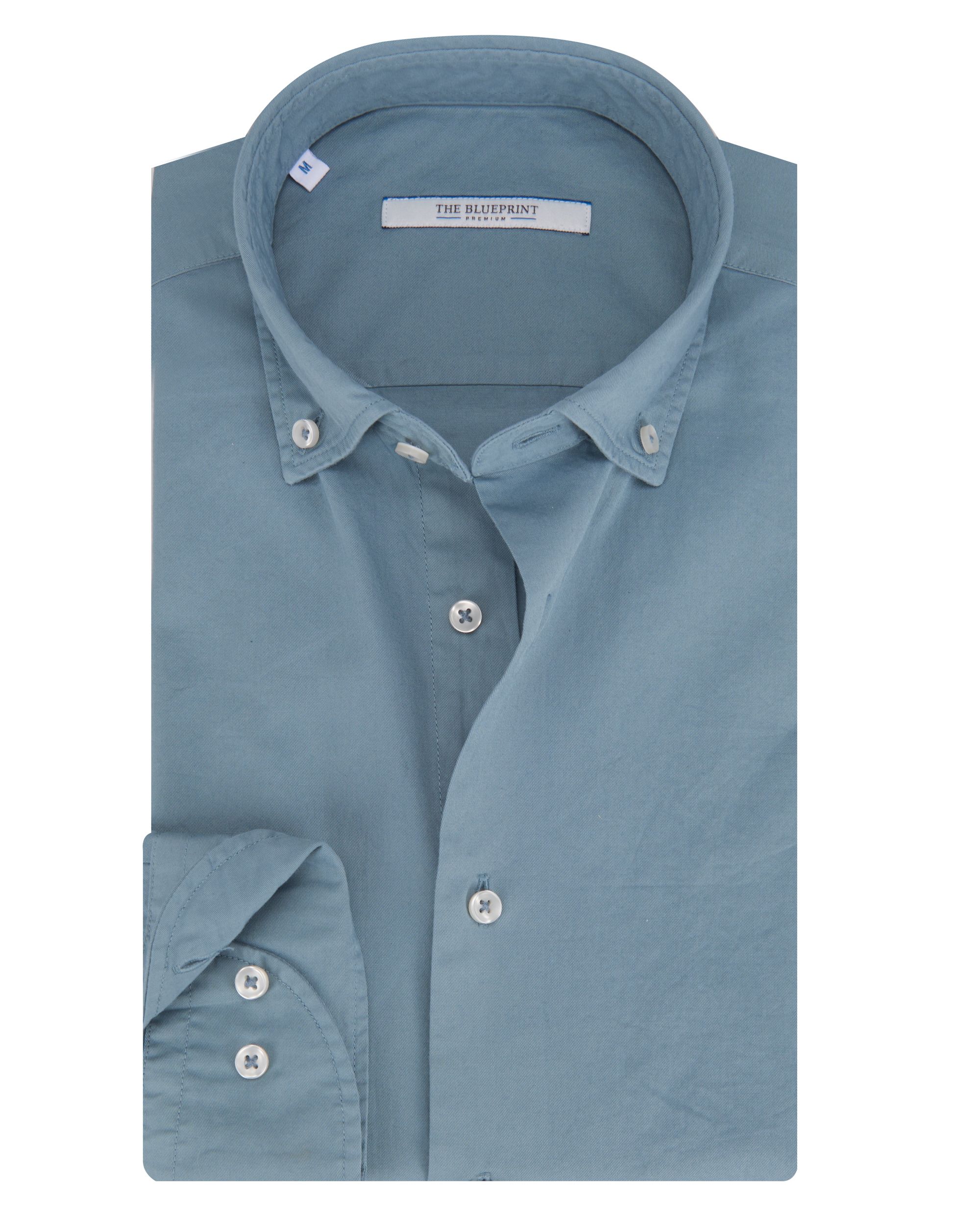 The BLUEPRINT Overhemd LM Middenblauw uni 075032-009-L