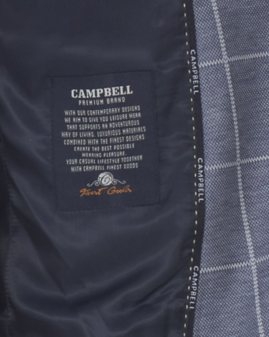 Campbell Classic Colbert Donkerblauw grote ruit 075332-002-48