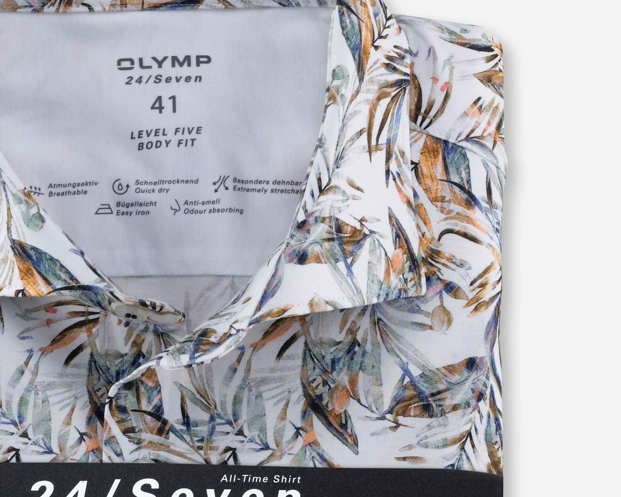 OLYMP 24/Seven Level 5 Overhemd KM Beige 075694-001-37