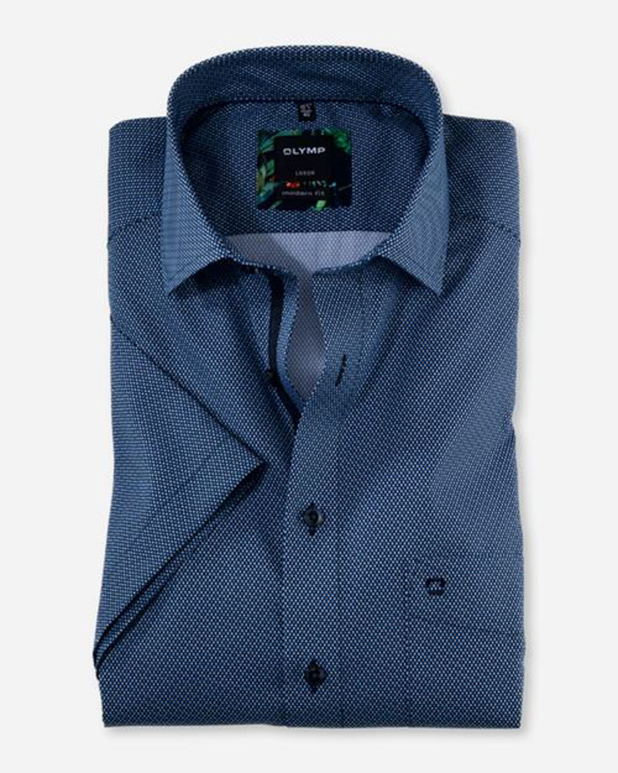 OLYMP Modern Fit Overhemd KM Donker blauw 075695-001-47