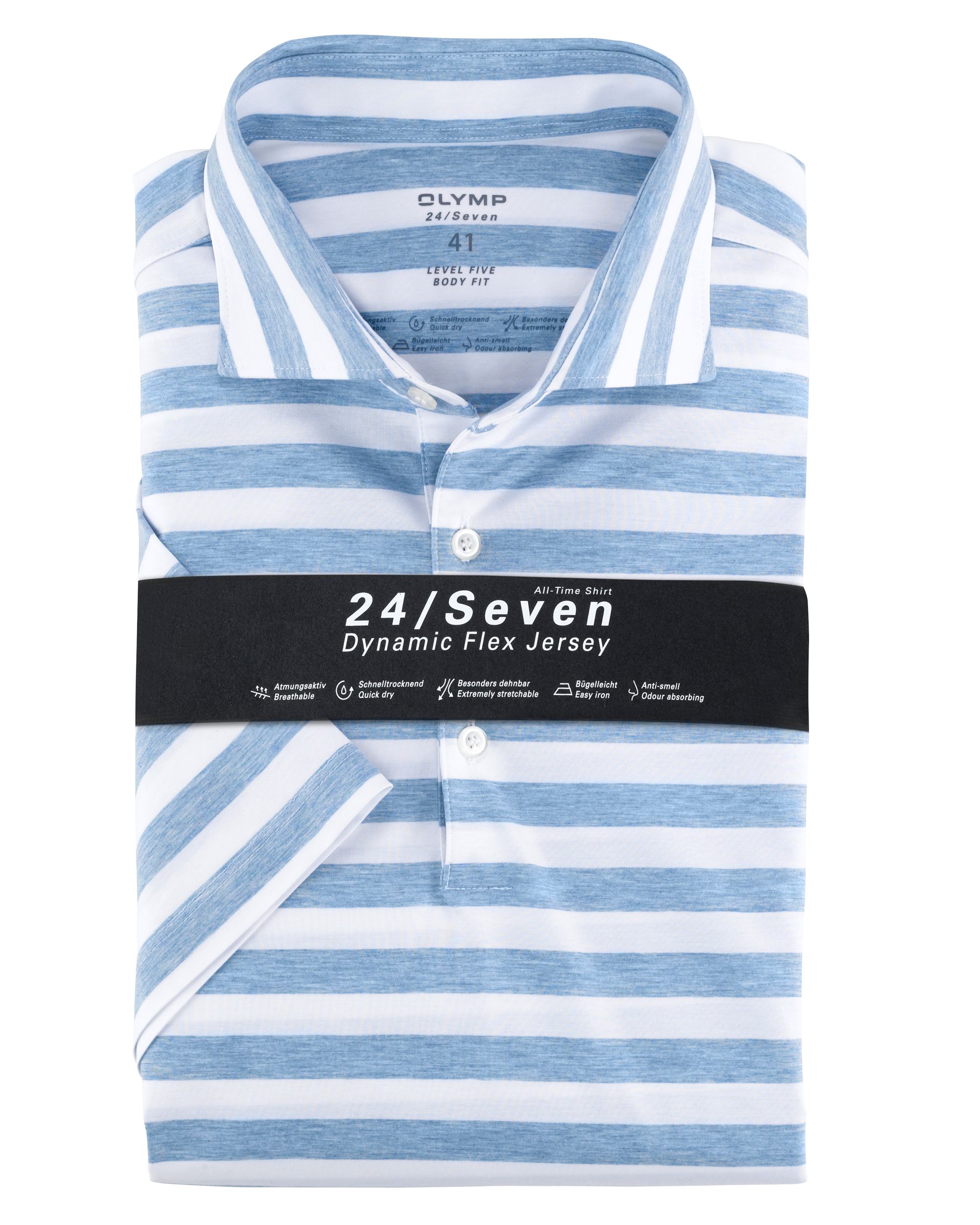 OLYMP 24/Seven Level Overhemd KM Blauw 075698-001-37