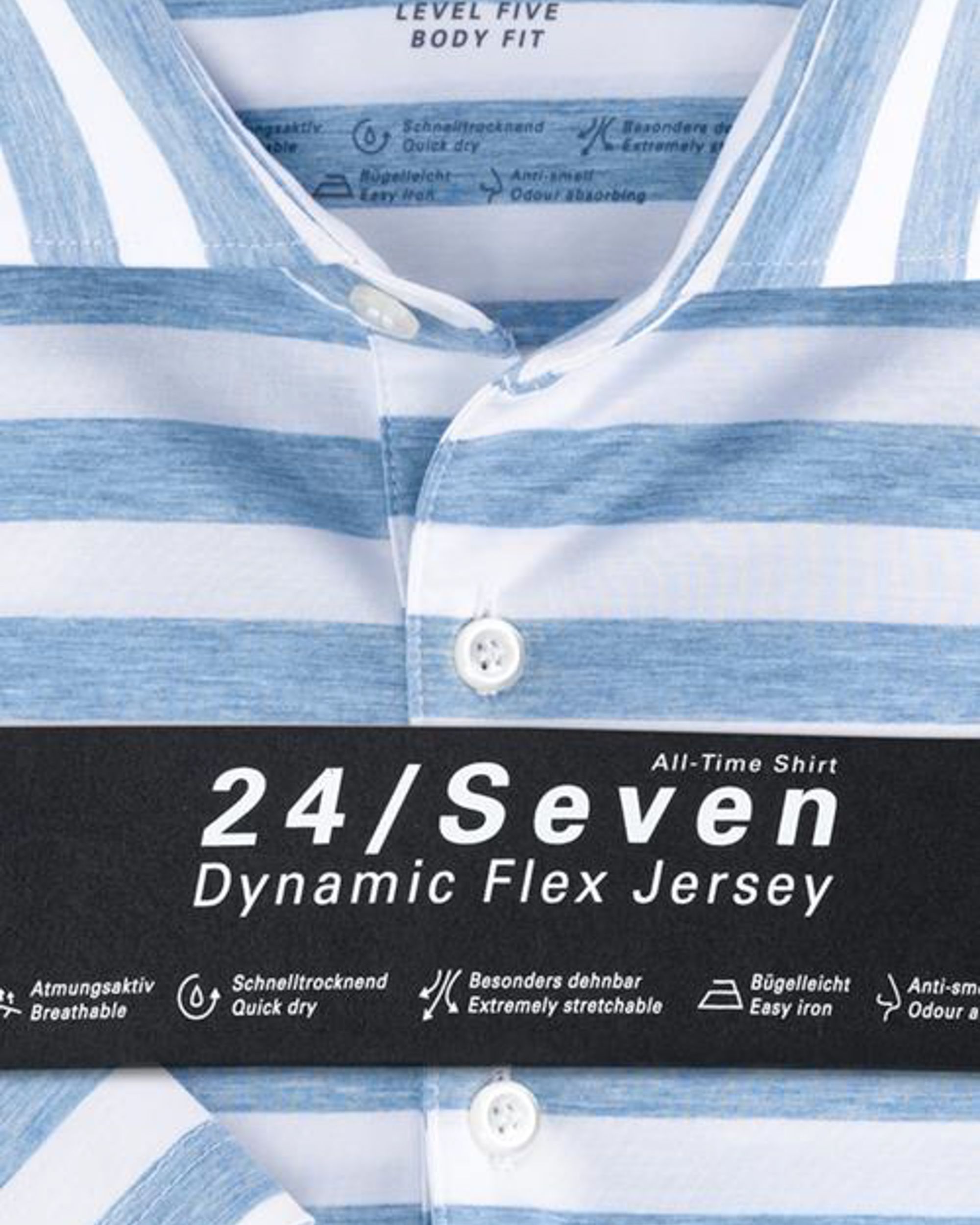 OLYMP 24/Seven Level Overhemd KM Blauw 075698-001-37