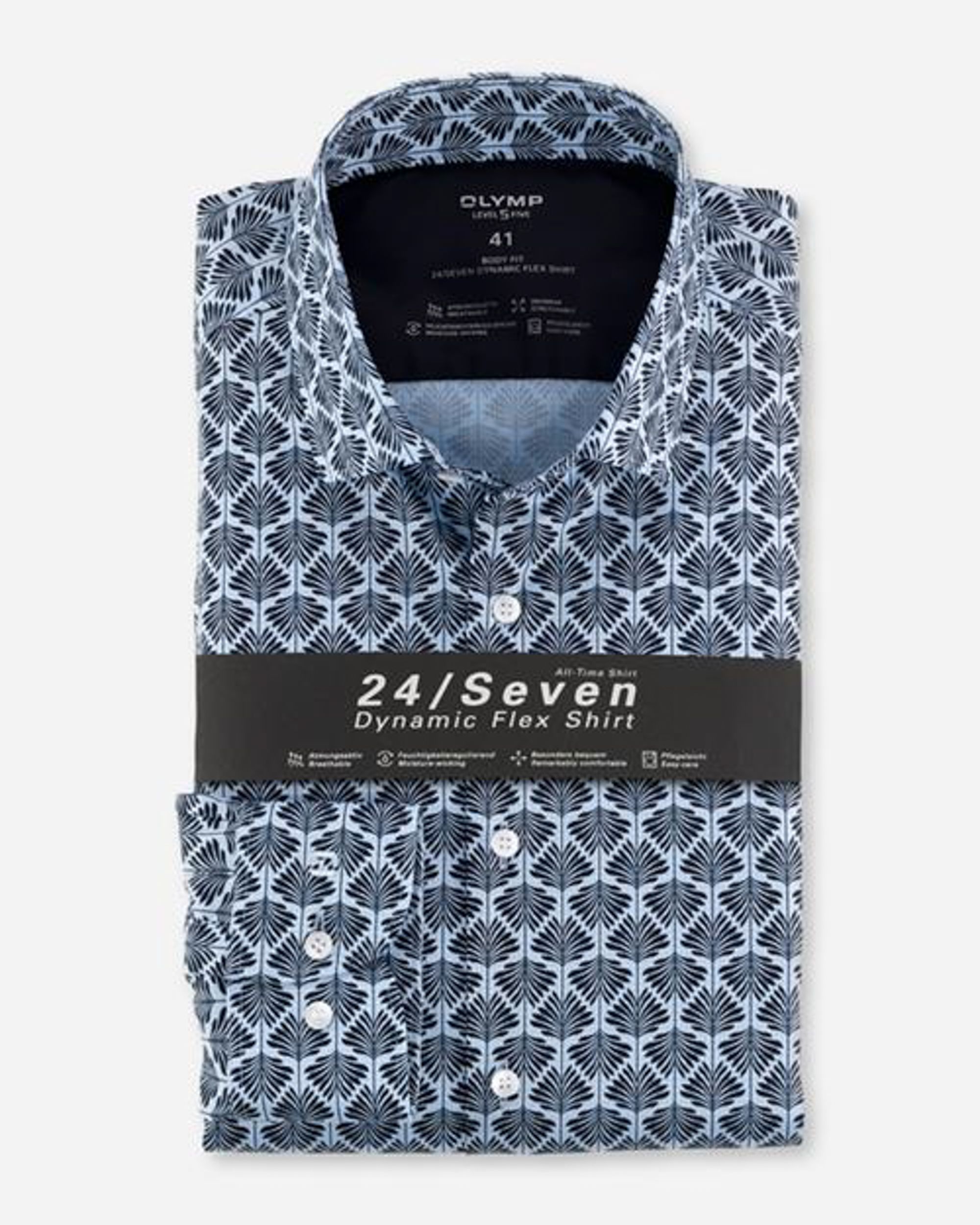 OLYMP 24/Seven Level 5 Overhemd LM Blauw 075700-001-37