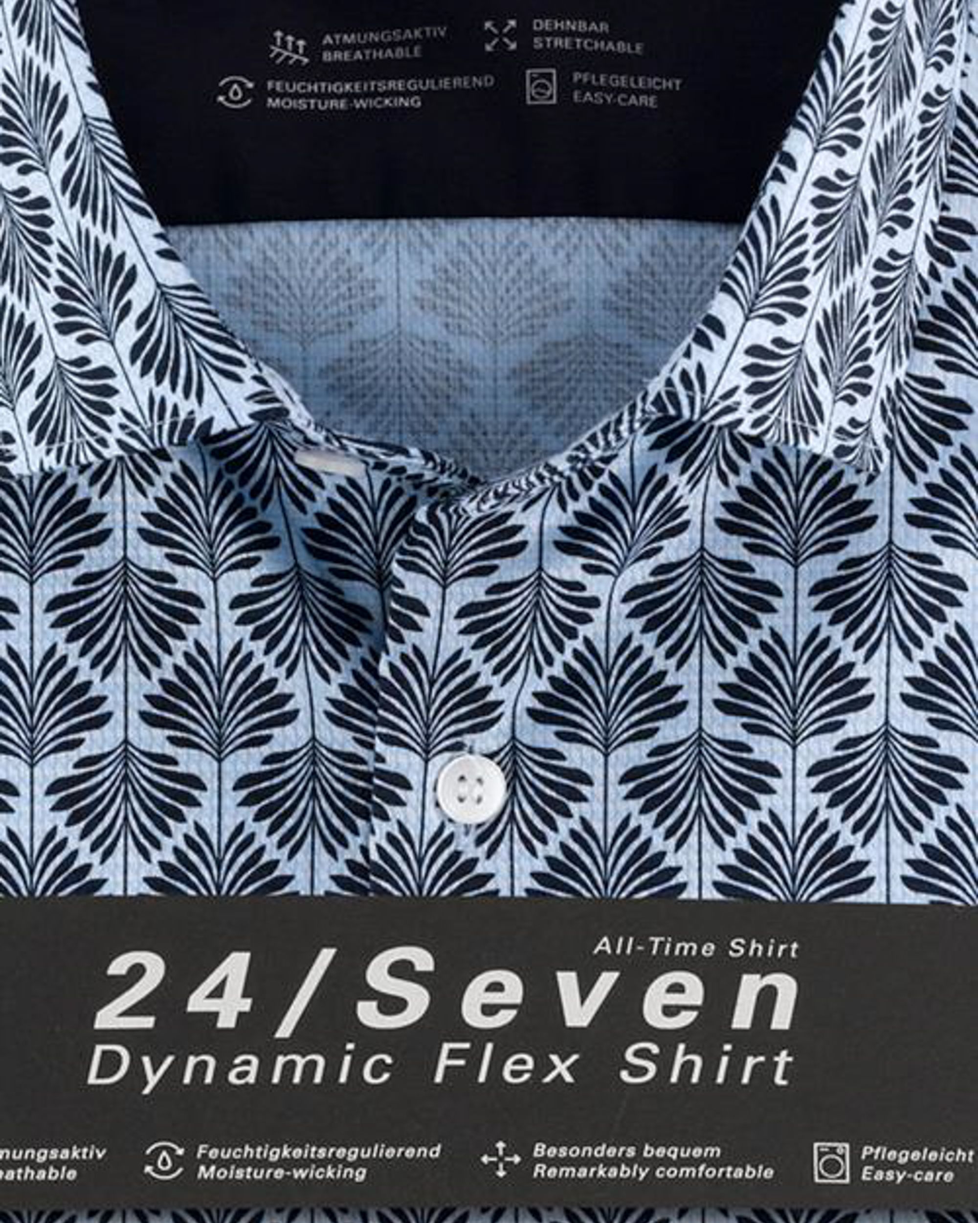 OLYMP 24/Seven Level 5 Overhemd LM Blauw 075700-001-37