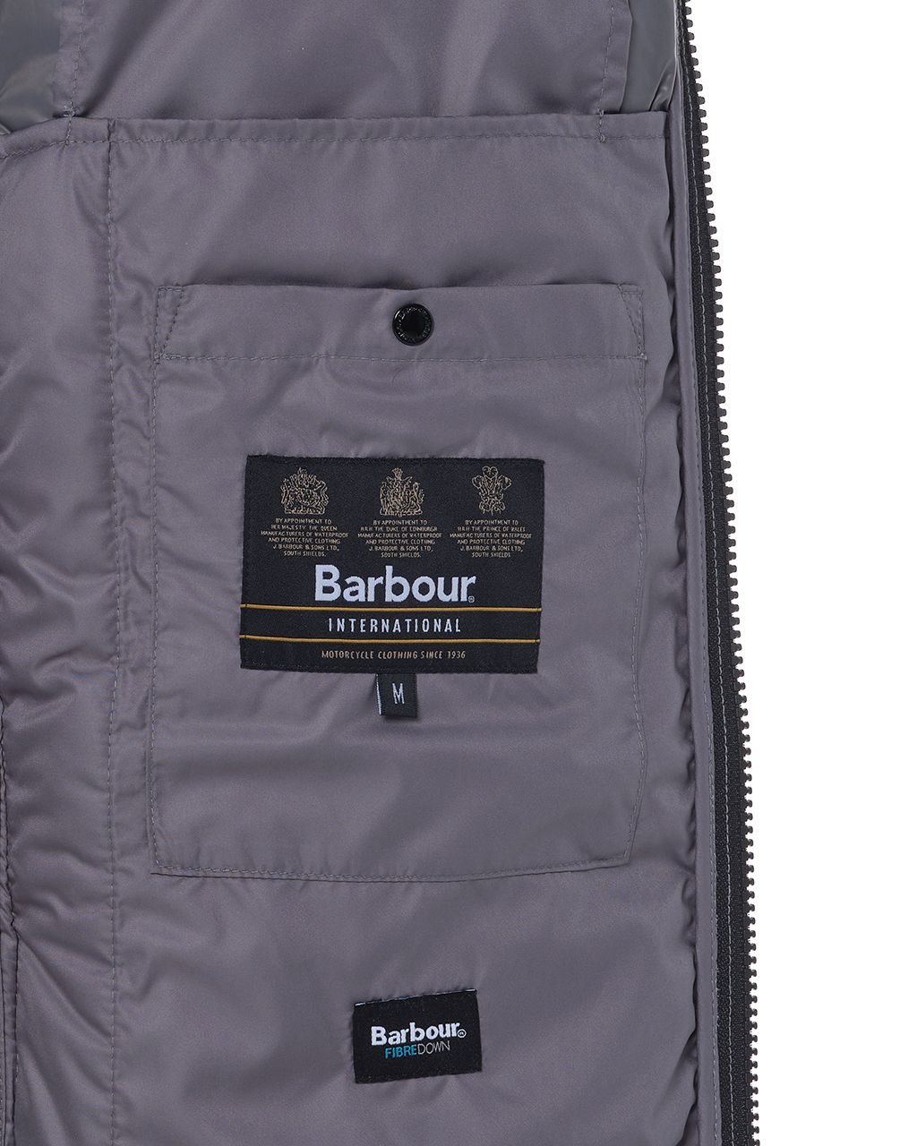 Barbour International Moor Quilt Gewatteerde Jas Donker grijs 075718-001-L